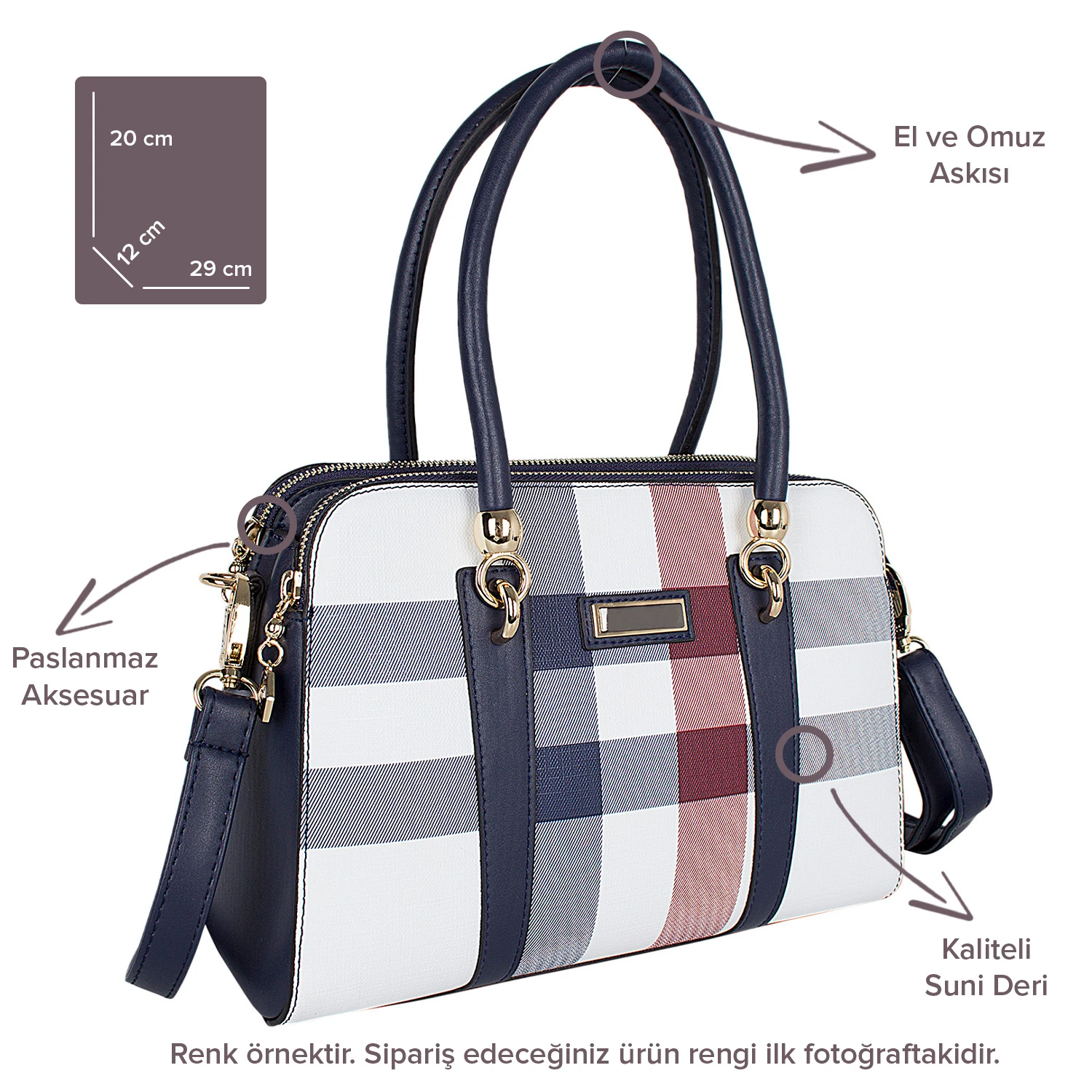 Bagacar 793 Taba 3 Gözlü Bayan El ve Çapraz Omuz Çantası