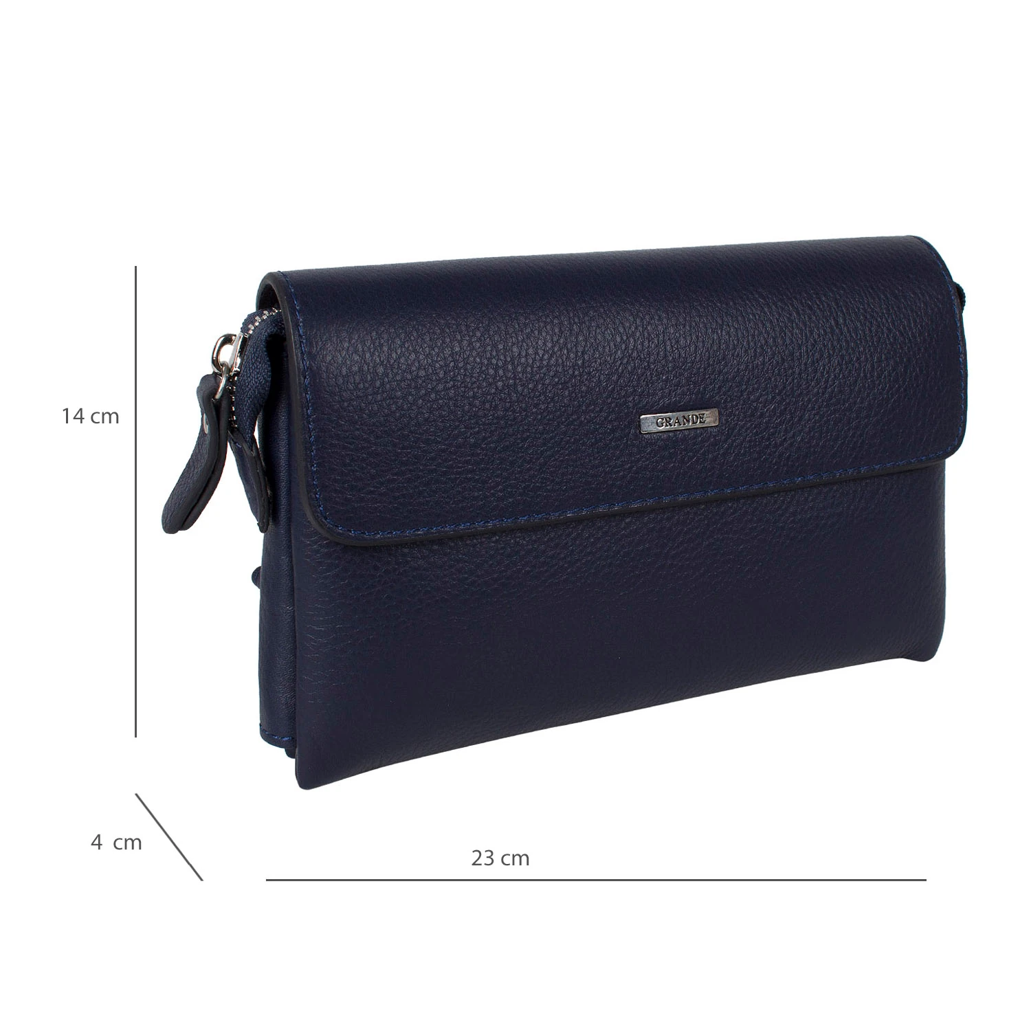 Grande 4280 Hakiki Deri Unisex El Portföy Çantası Lacivert