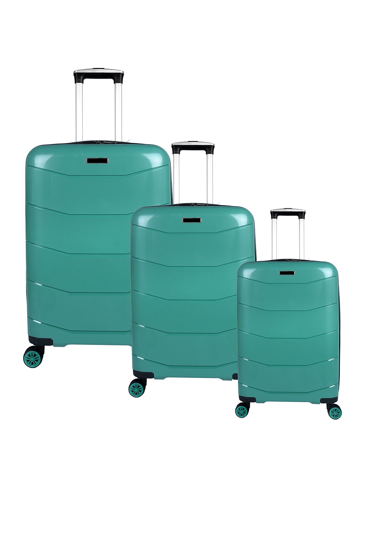 Bagacar Ultra Hafif Kırılmaz Silikon 3lü Set Valiz Yeşil+ETİKET HEDİYELİ!