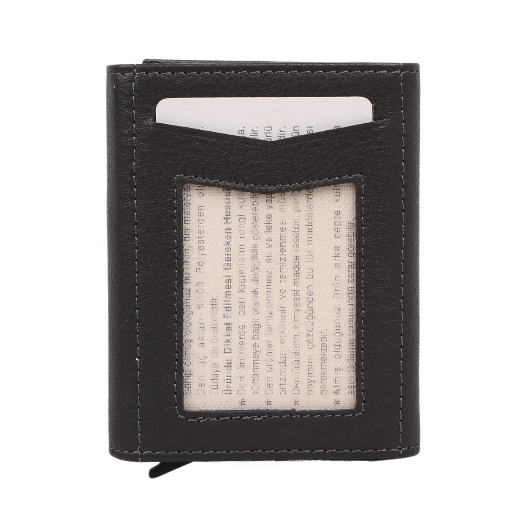 Legend Leather Erkek Gri Hakiki Deri Mekanizmalı Cüzdan/Kartlık