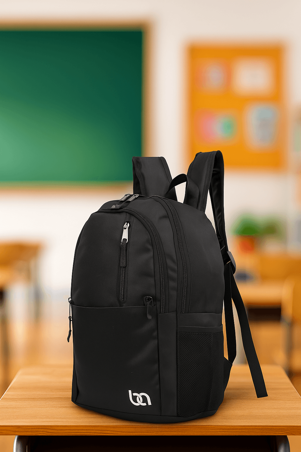 Bagacar Mnt Cepli Siyah Unisex Okul ve Günlük Sırt Çantası