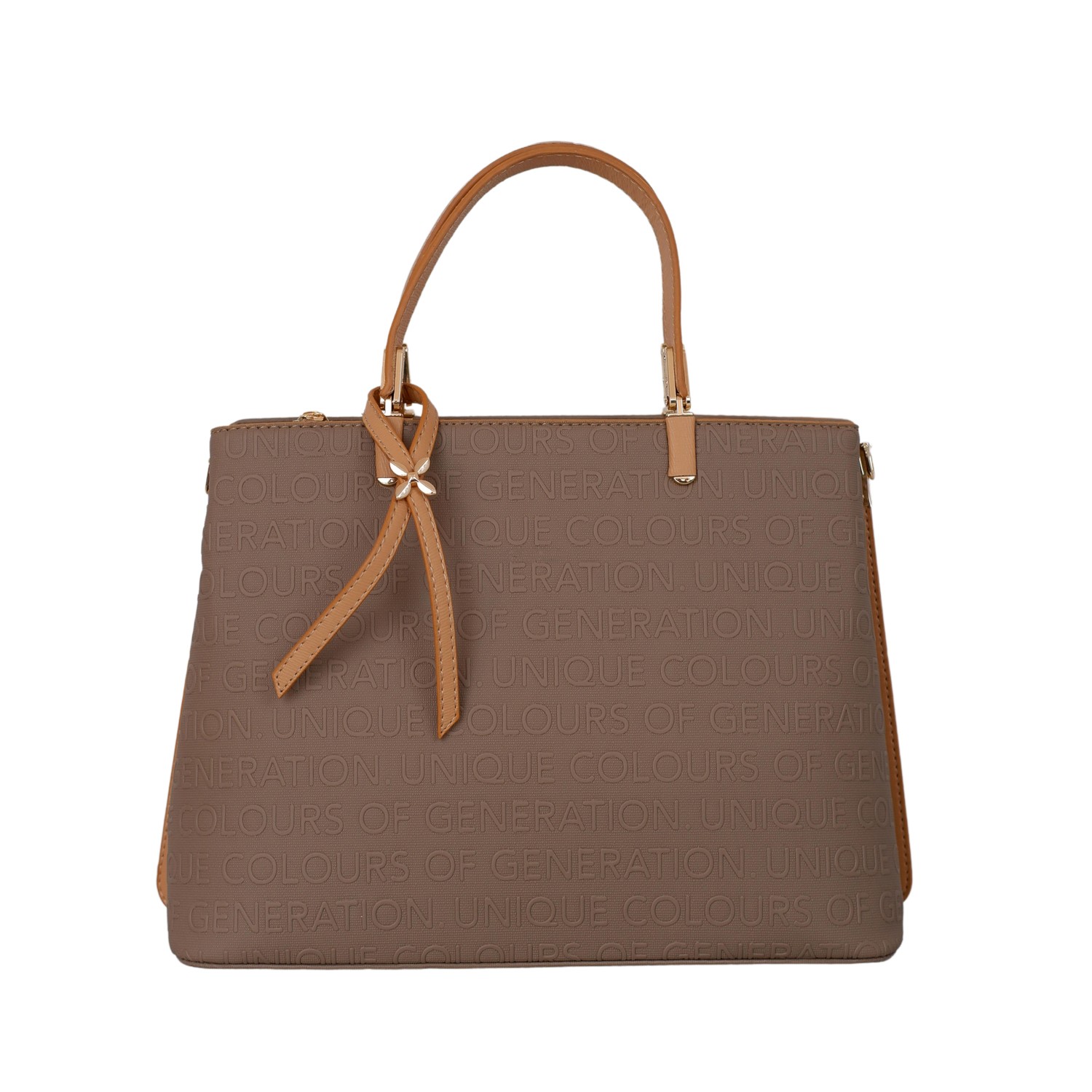 Bagacar M814 Vizon Camel Suni Deri Bayan Çapraz El ve Omuz Çantası