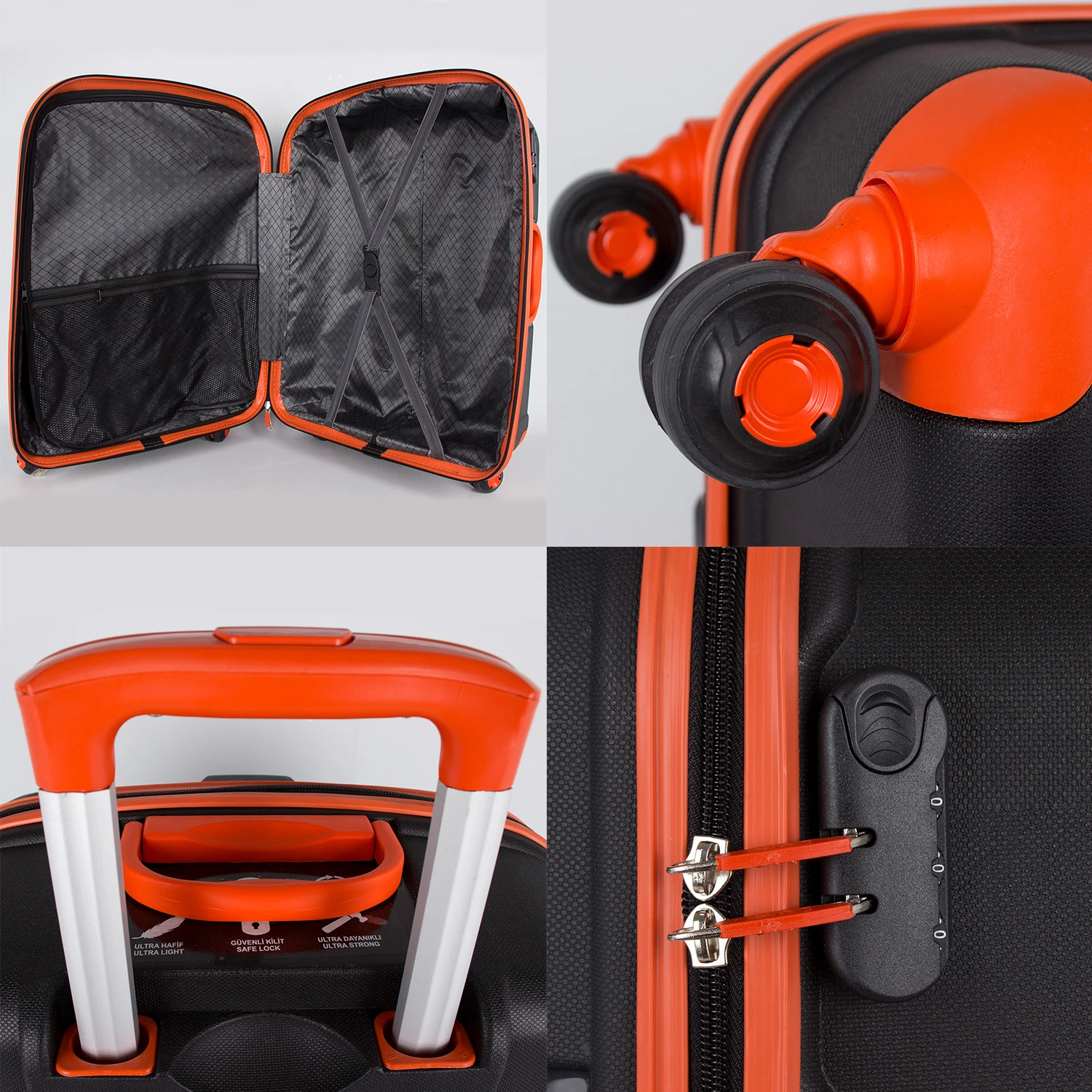 Bagacar IV Sert Silikon Kırılmaz Büyük Boy Valiz Turkuaz Füme