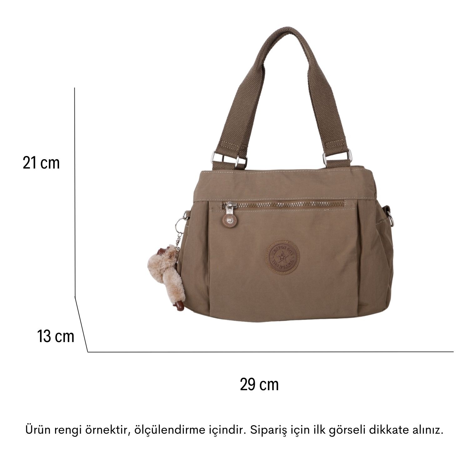 Kenyon C1112  Klinkır Kumaş Bayan Çapraz El Omuz Çantası Siyah