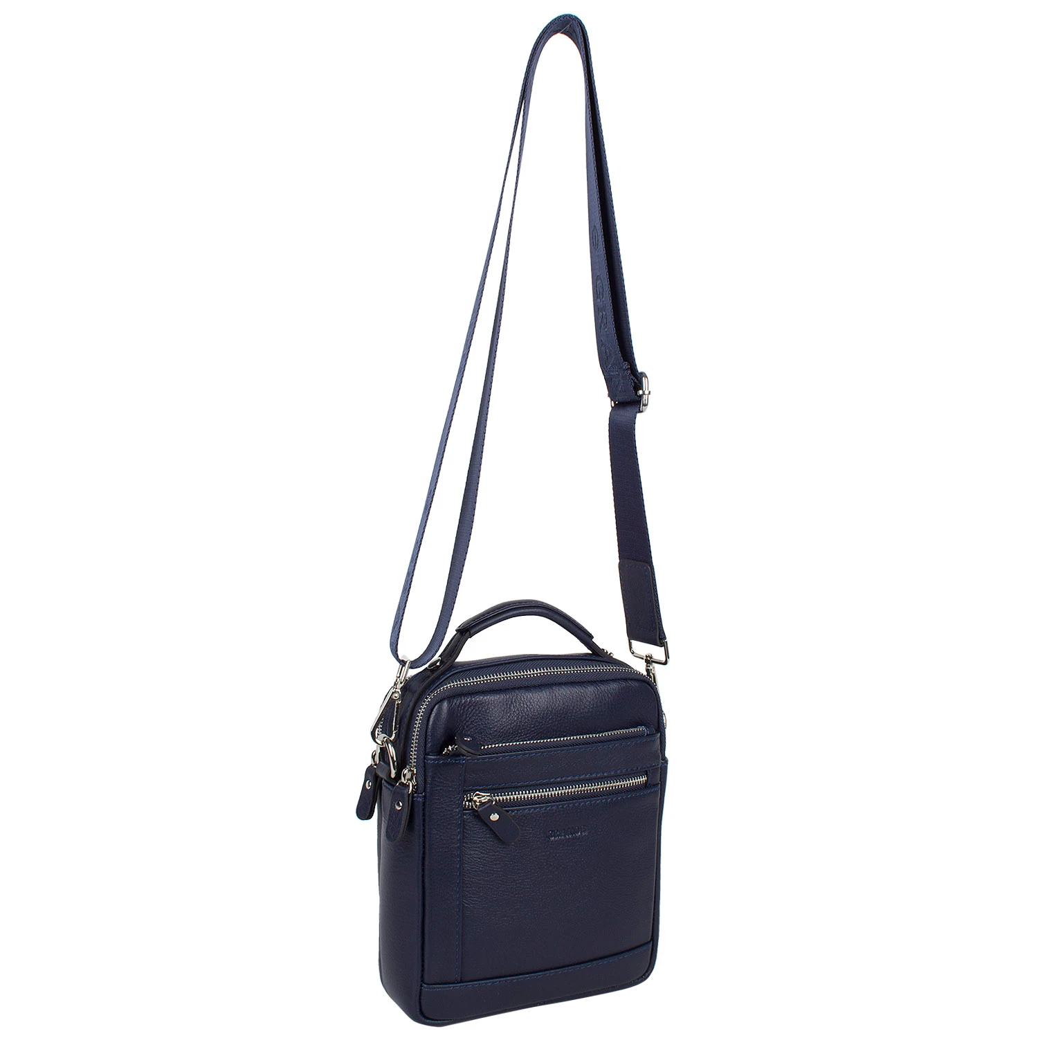 Grande 4590 Hakiki Deri Askılı Omuz Postacı Çantası Lacivert