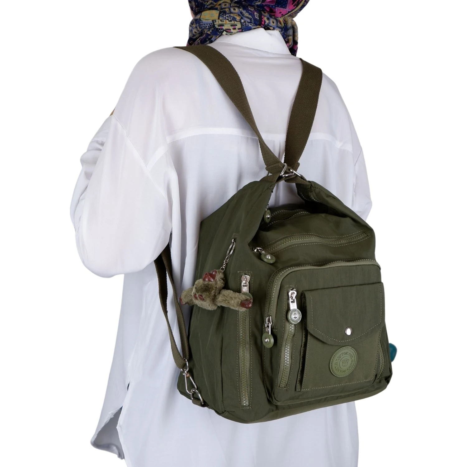 Kenyon Cox B219 Klinkır Kumaş Hafif Sırt Çantası ve Kol Çantası Yeşil