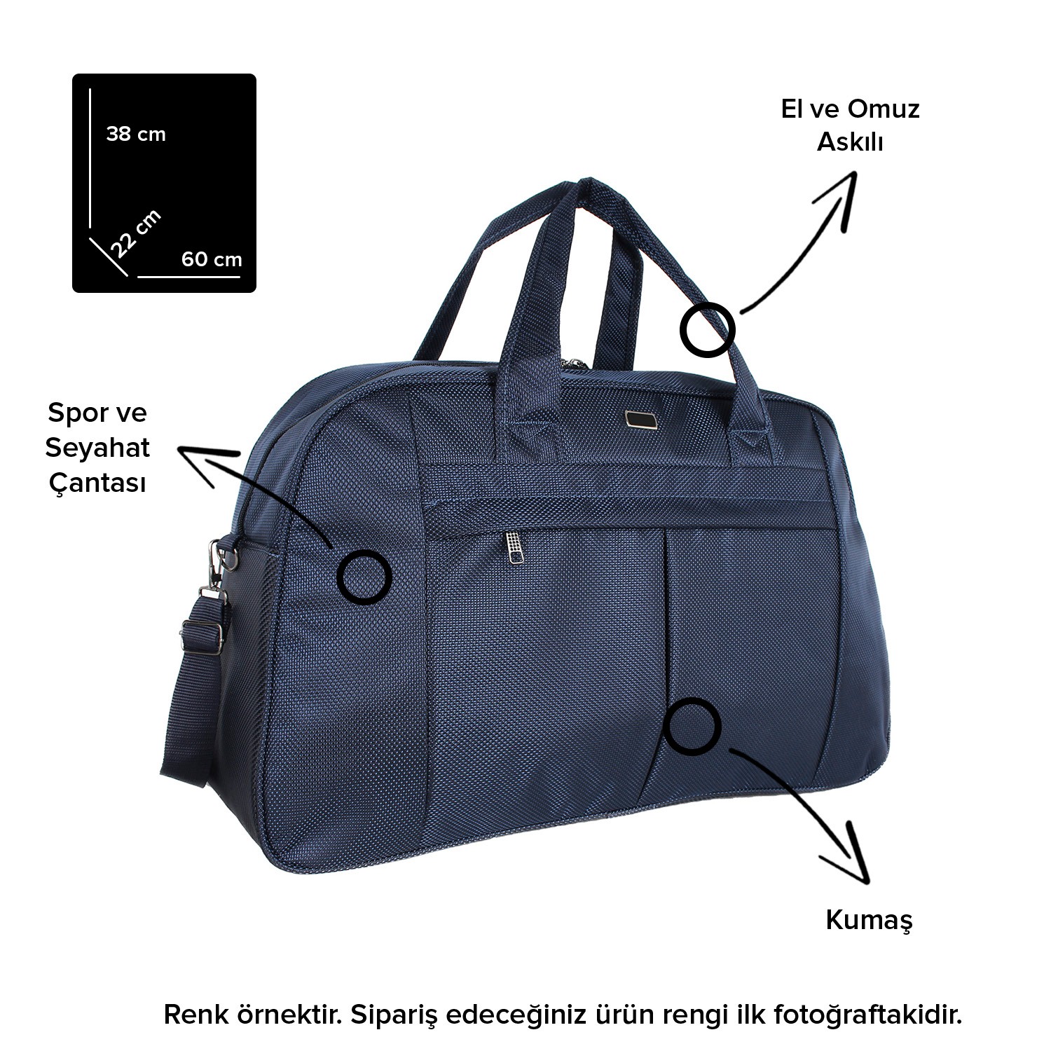 Bagacar 8055 Lacivert Omuz Askılı Spor ve Seyahat Çantası