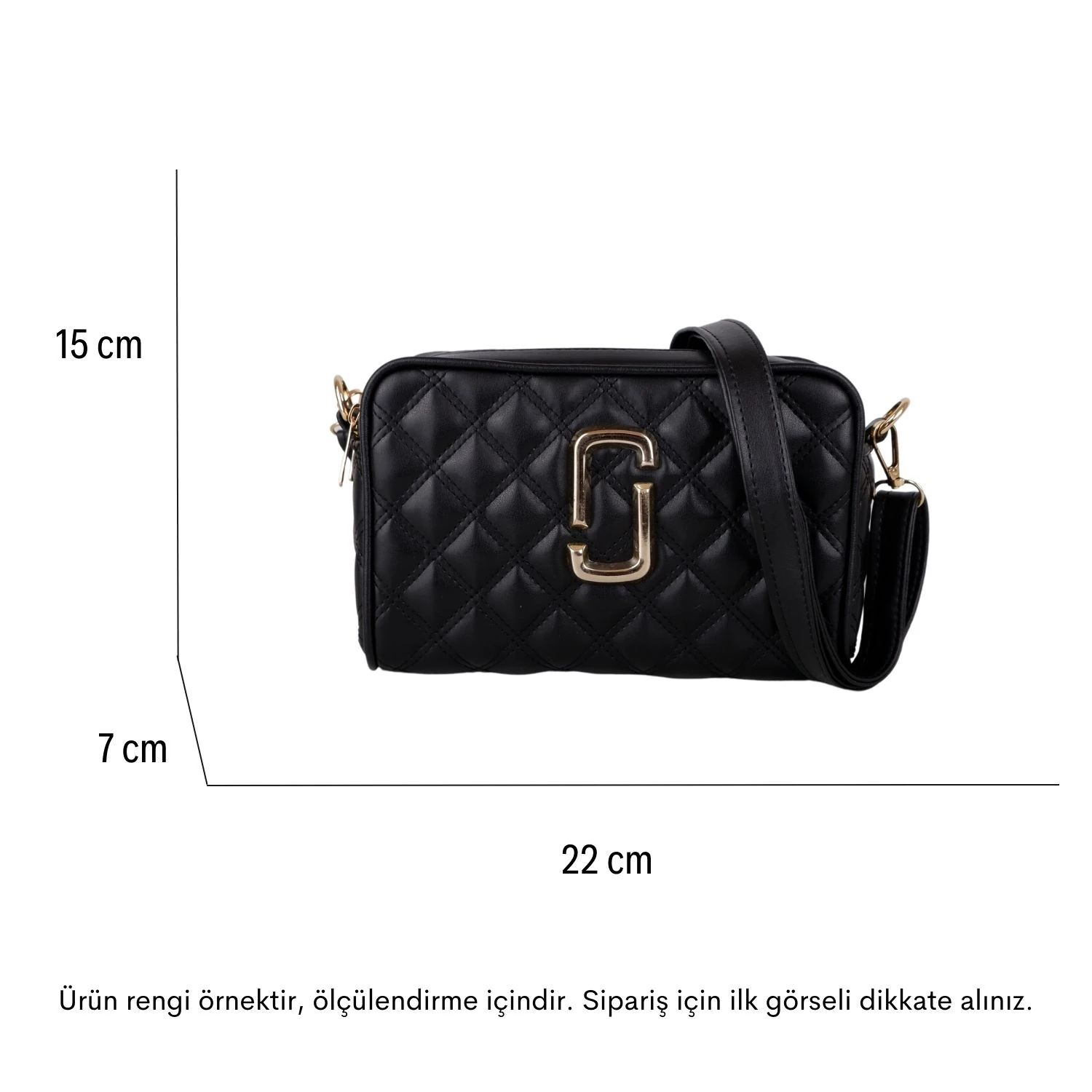 Bagacar Kapitone Bayan Çapraz El ve Omuz Çantası Rugan Siyah