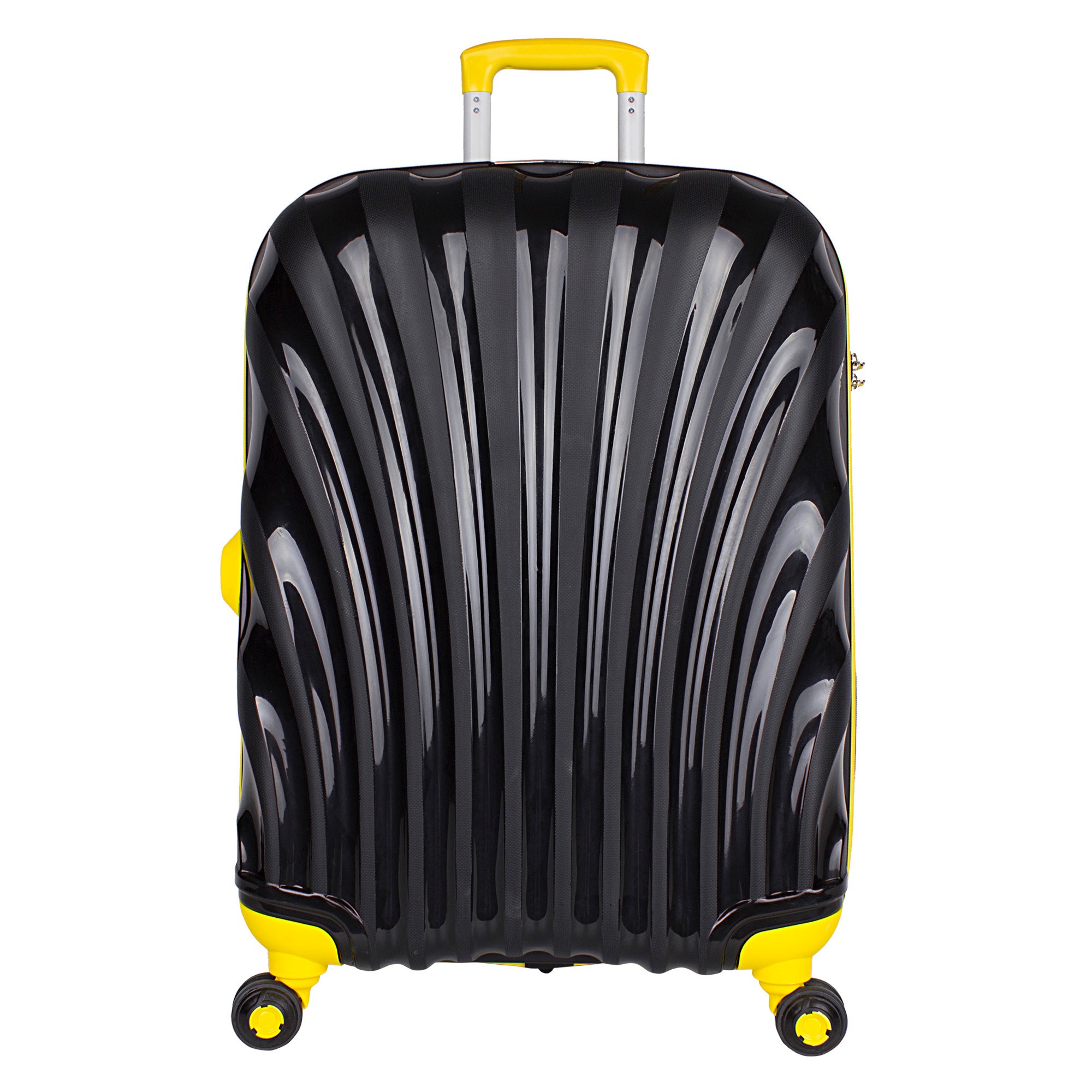 Bagacar Shell Silikon Kırılmaz Orta Boy Valiz Siyah Sarı