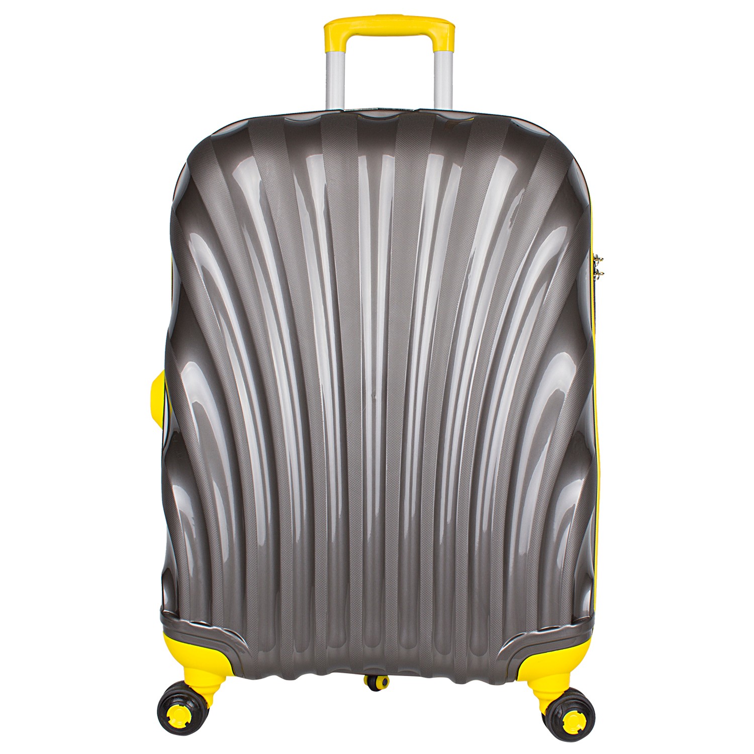 Bagacar Shell Silikon Kırılmaz Valiz Seti Antrasit Sarı