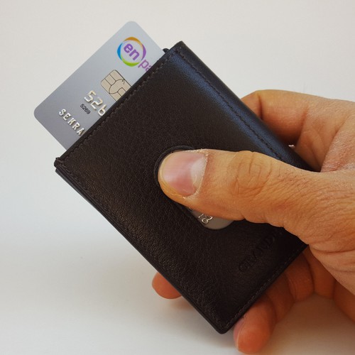 Grande 724 Kişiye Özel İsim Yazılı Tasarım Hakiki Deri Kartlık Cüzdan Siyah