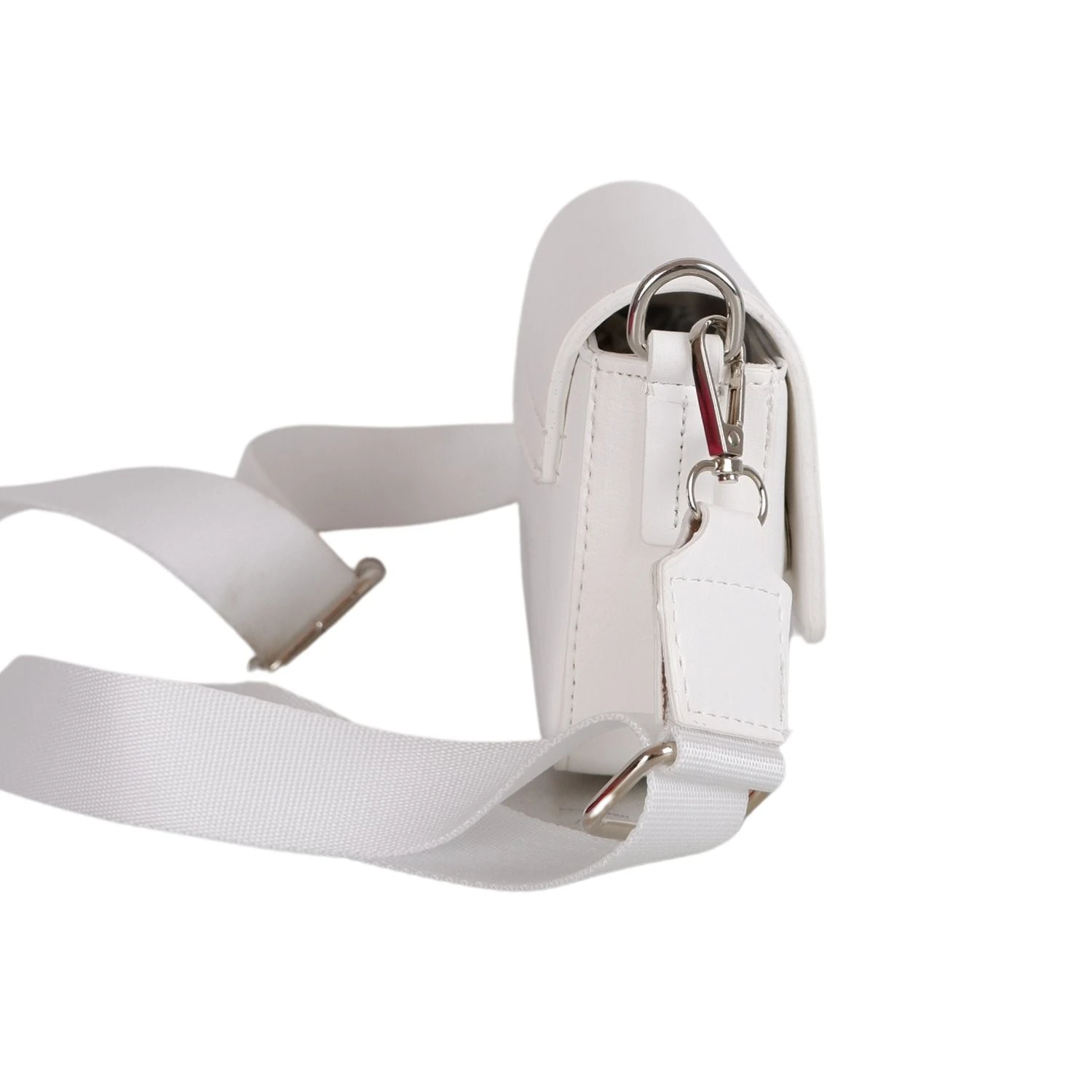 Bagacar Kapaklı Mini Şık Bayan Çapraz El ve Omuz Çantası Beyaz