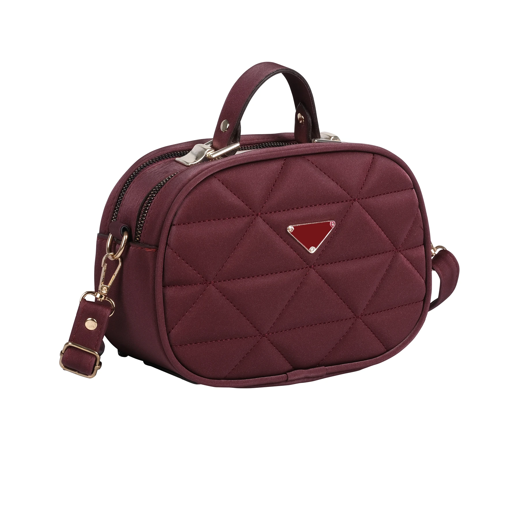 Bagacar Kapitone Şık Bayan Çapraz El ve Omuz Çantası Bordo