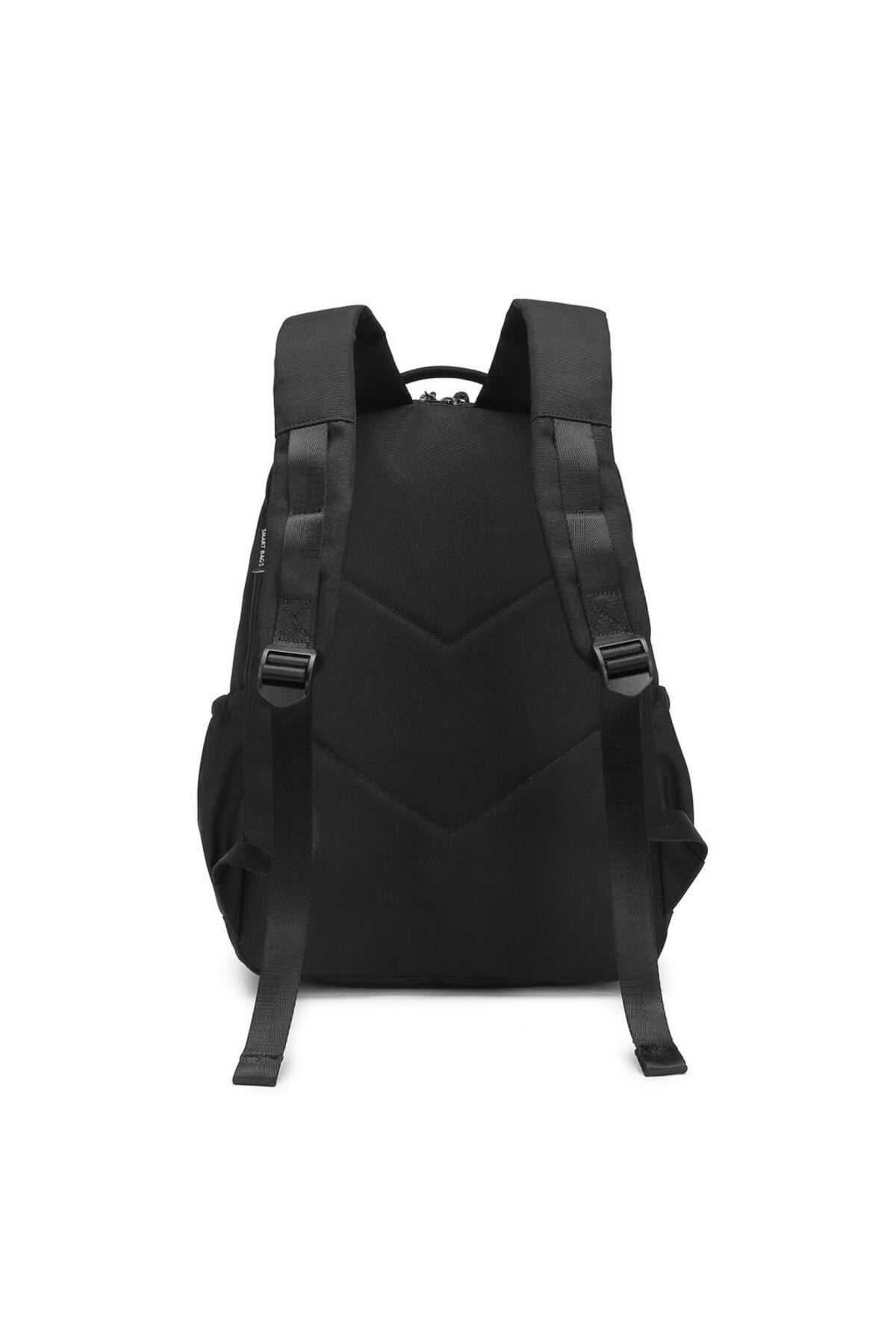 Bagacar Smart Bag 3198 Okul ve Günlük Laptop Bölmeli Sırt Çantası Siyah