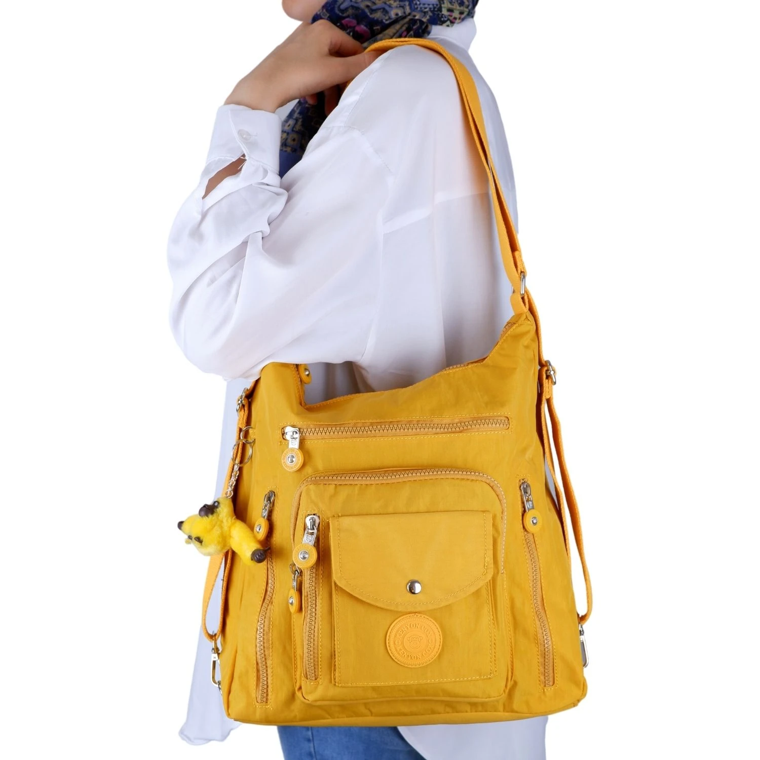 Kenyon Cox B219 Klinkır Kumaş Hafif Sırt Çantası ve Kol Çantası Sarı