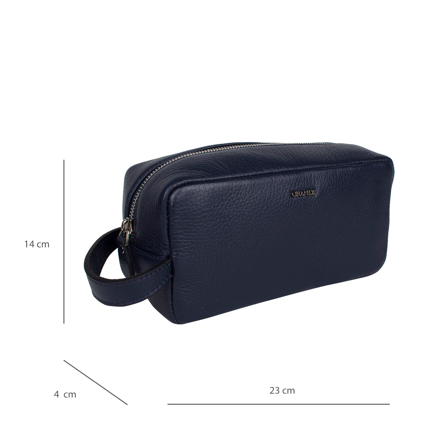 Grande 4281 Hakiki Deri Unisex El Portföy Çantası Lacivert