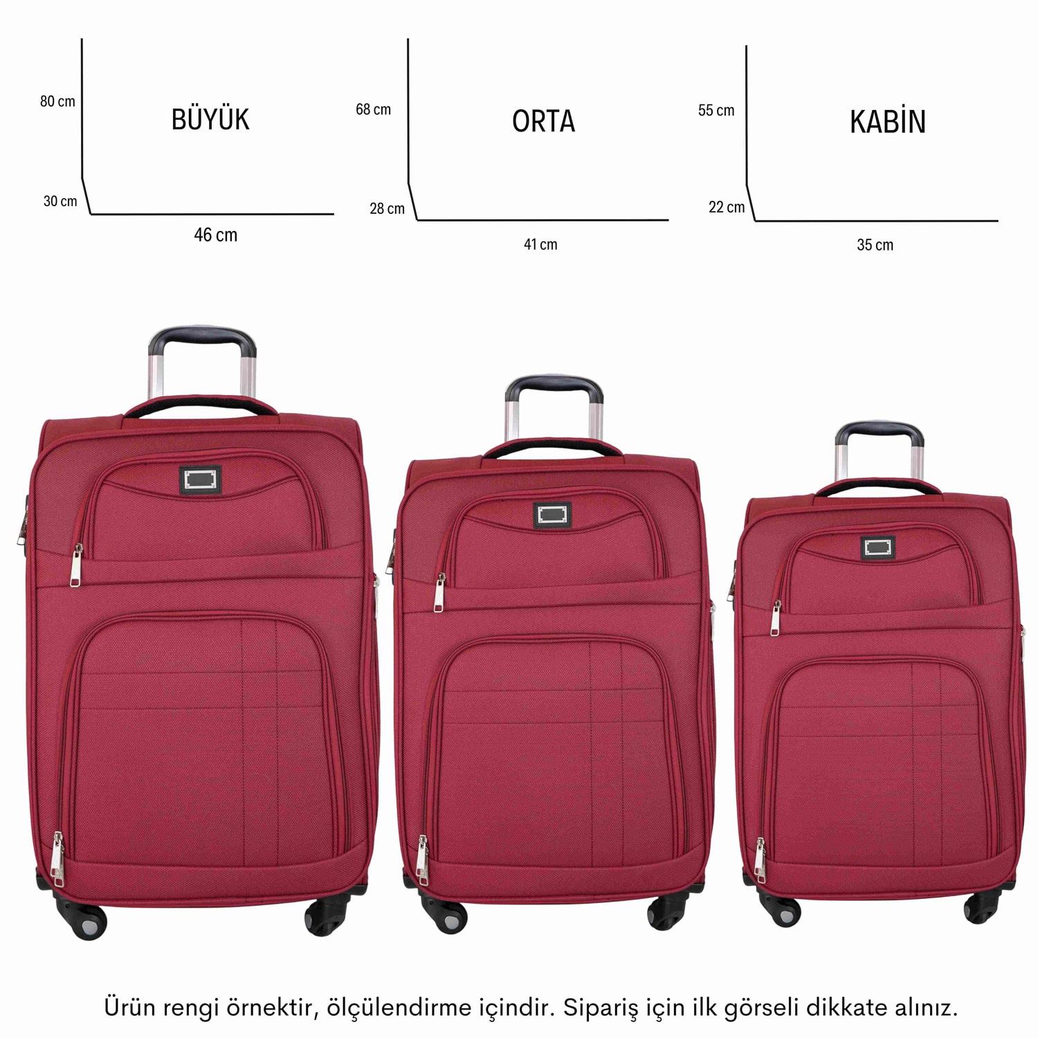 Bagacar Ultra Hafif Körüklü Kumaş Kabin Boy Valiz Gri