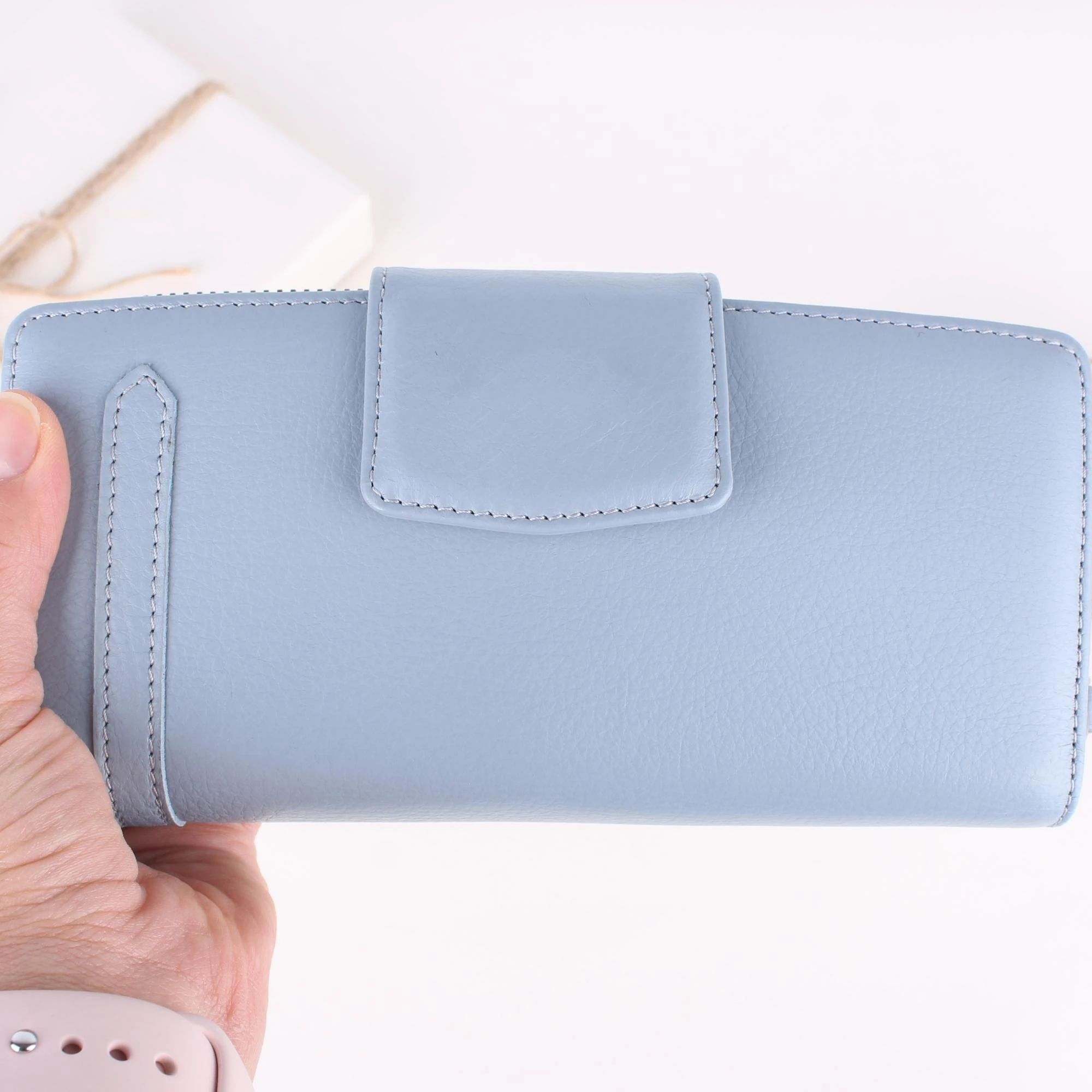 Legend Leather 2714 Bayan Hakiki Deri Cüzdan Buz Mavi