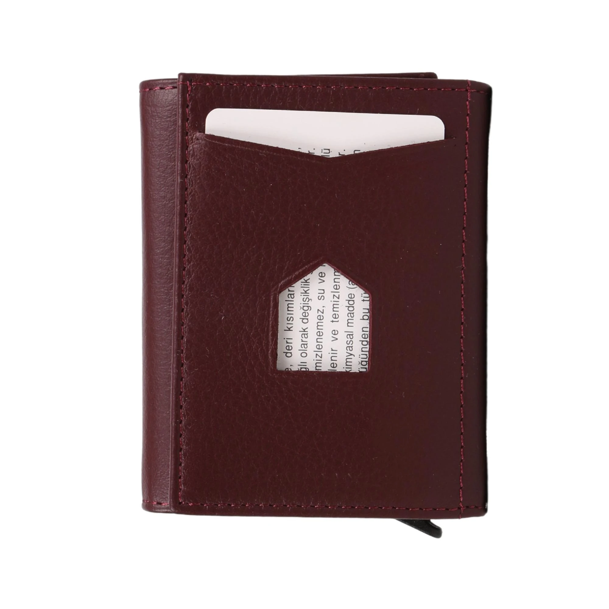 Legend Leather Erkek Bordo Hakiki Deri Mekanizmalı Cüzdan/Kartlık