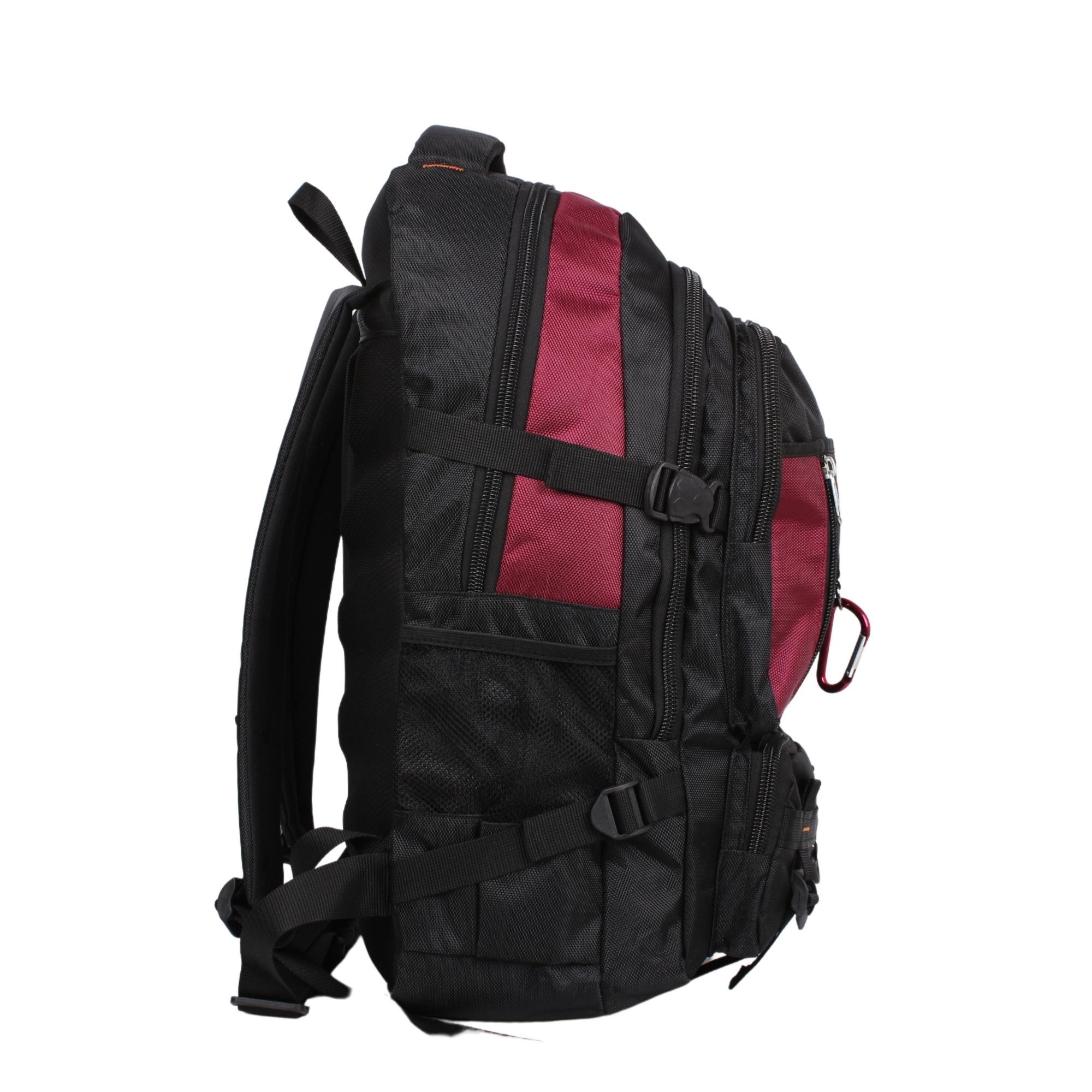 Bagacar IZDAG Siyah Bordo Seyahat Sırt Çantası 60 LT 17" Laptop Bölmeli