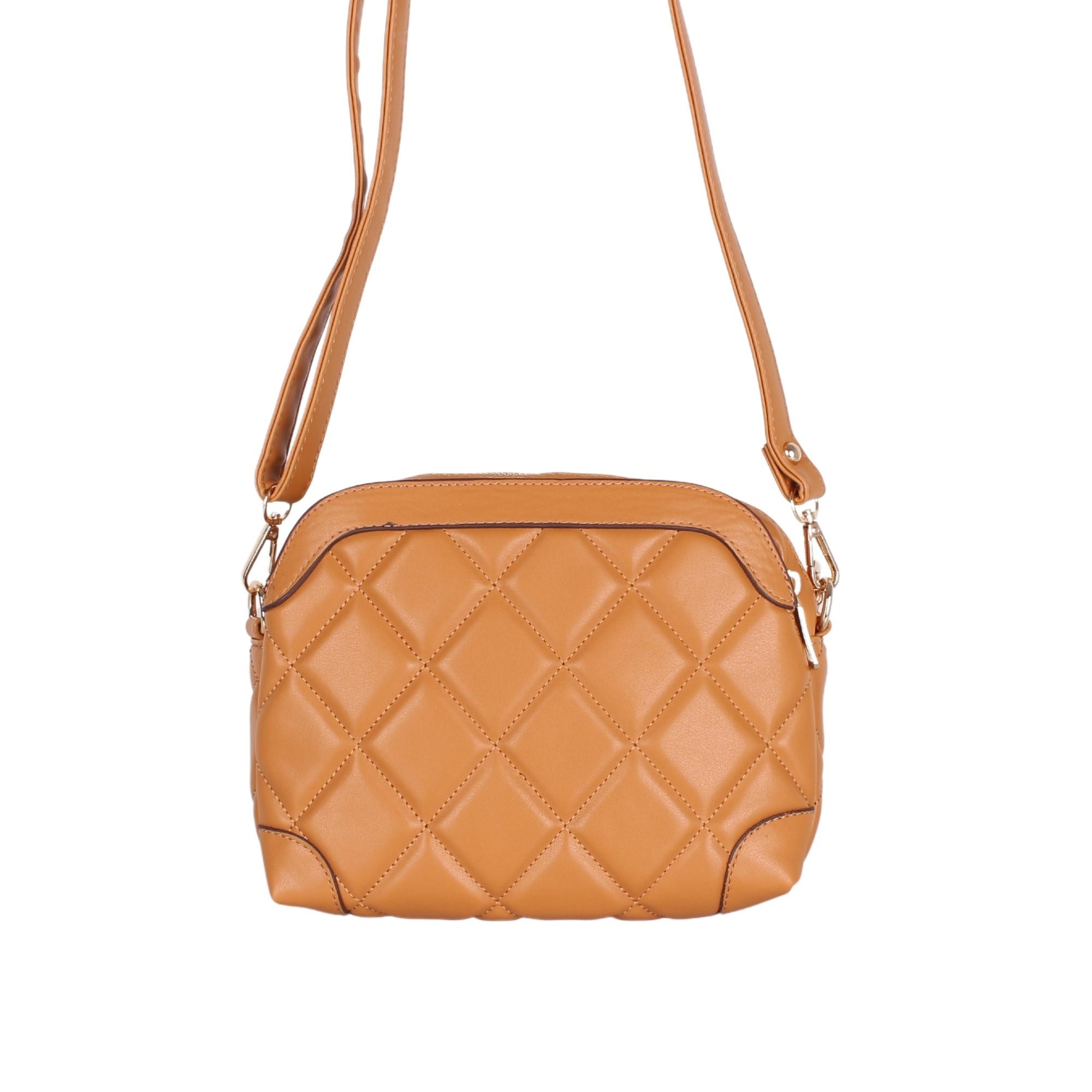 Bagacar 1324 Kapitone Camel Bayan Çapraz Omuz Çantası