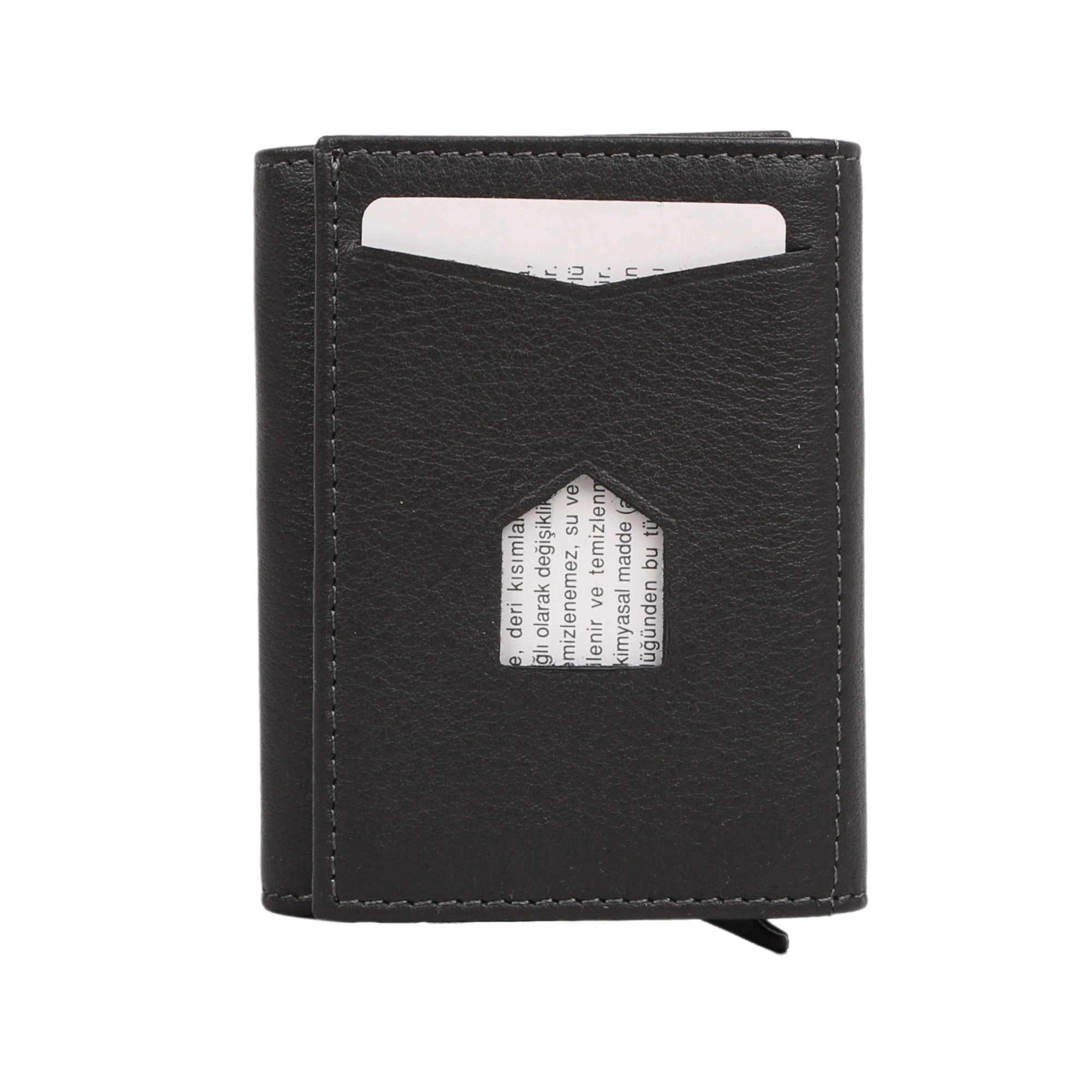 Legend Leather Erkek Gri Hakiki Deri Mekanizmalı Cüzdan/Kartlık