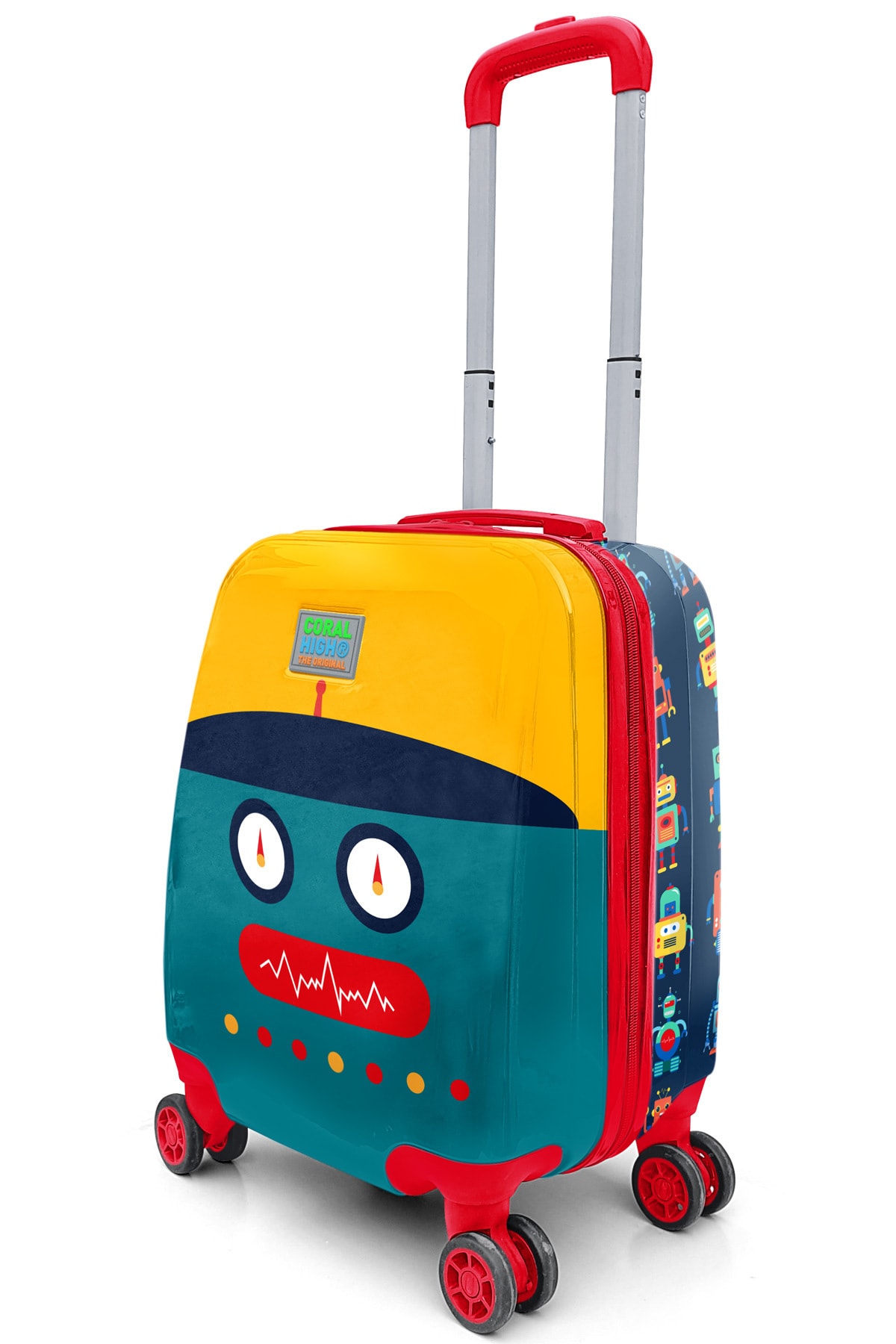Bagacar Yaygan Kids Lacivert Çivit Robot Desenli Çocuk Valizi 16746