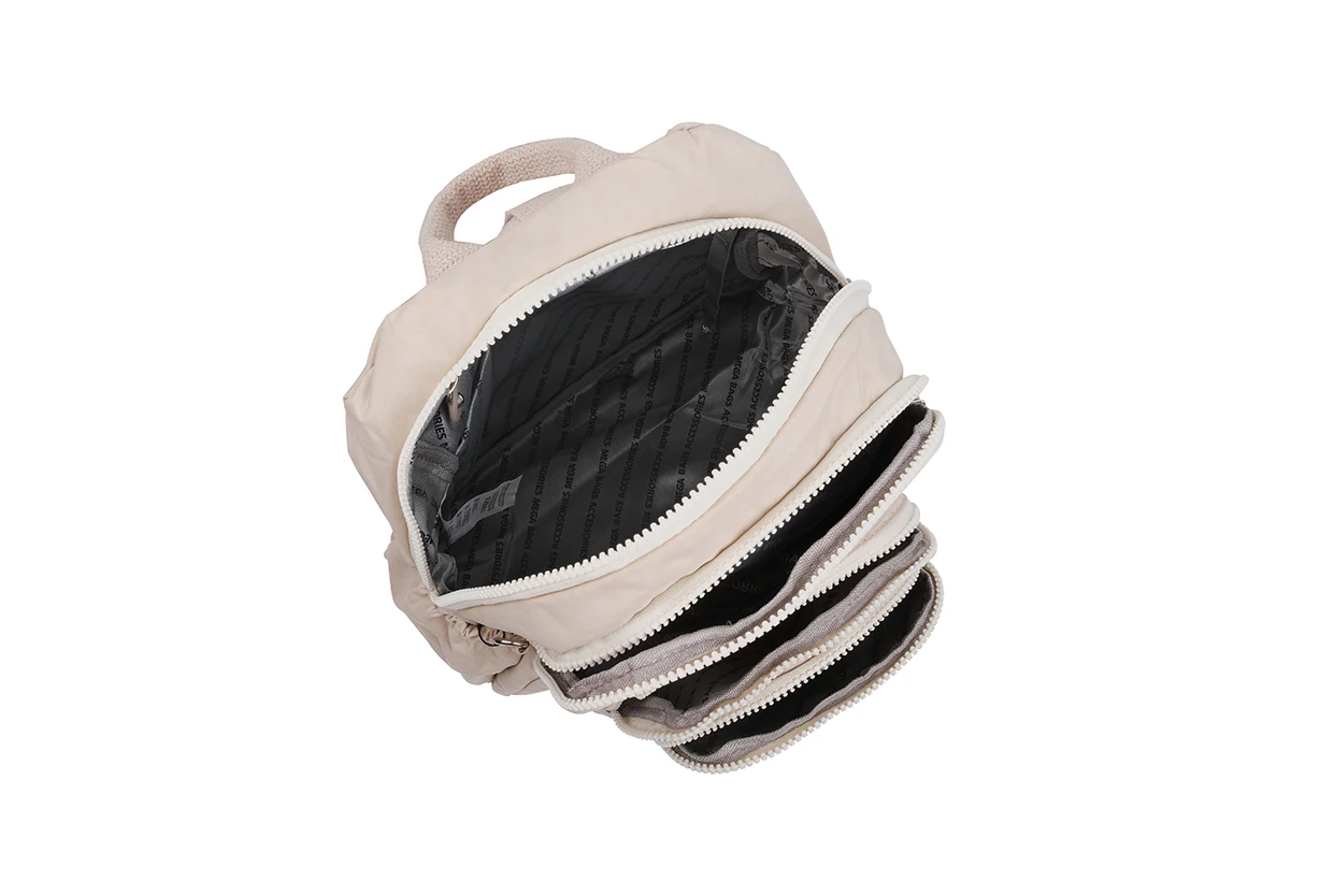 Bagacar Kaliteli Klınkır Hafif Su Geçirmez Kumaş Sırt Çantası Krem