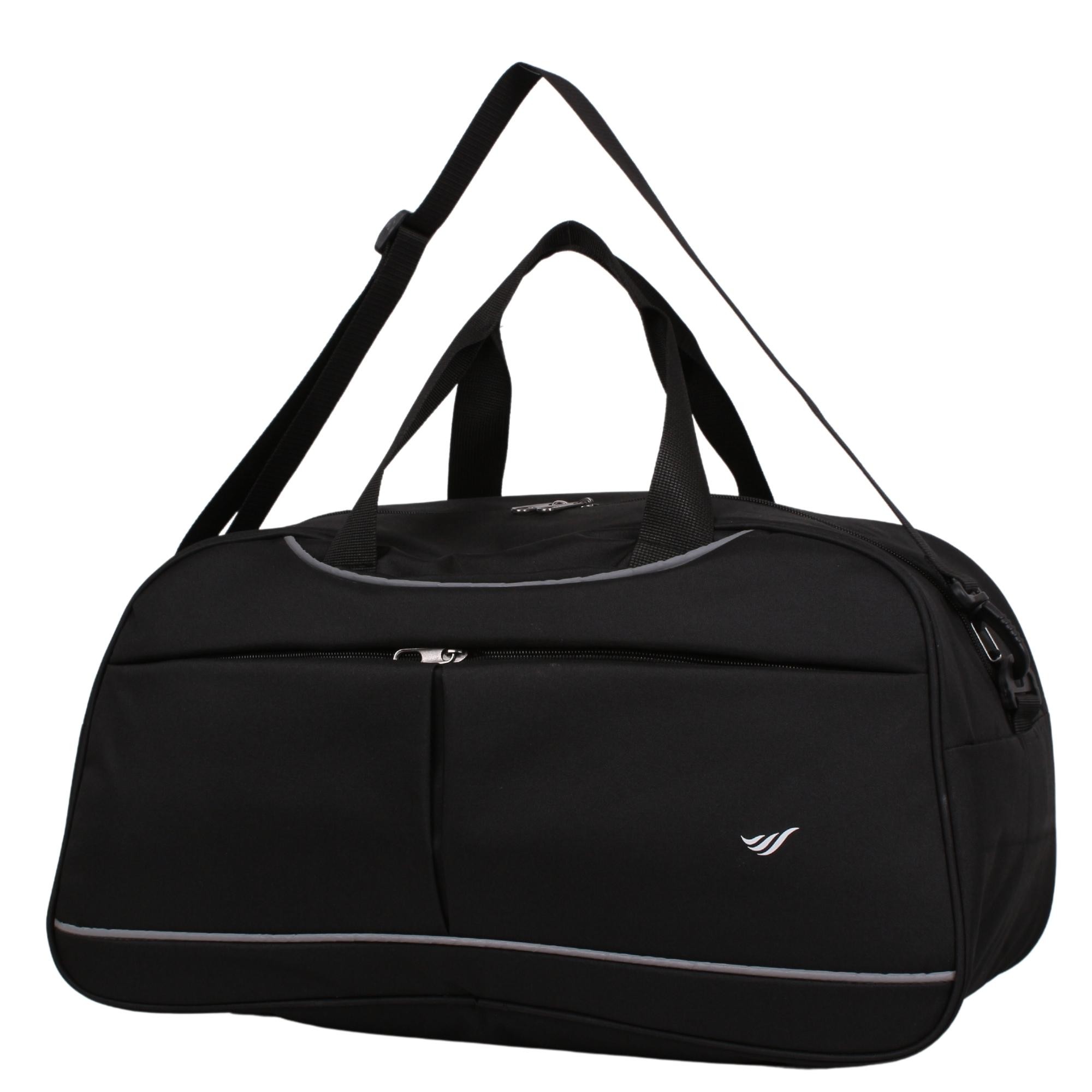 Bagacar 50x30x24 Cm Unisex Siyah Kumaş Plaj Spor ve Seyahat Çantası