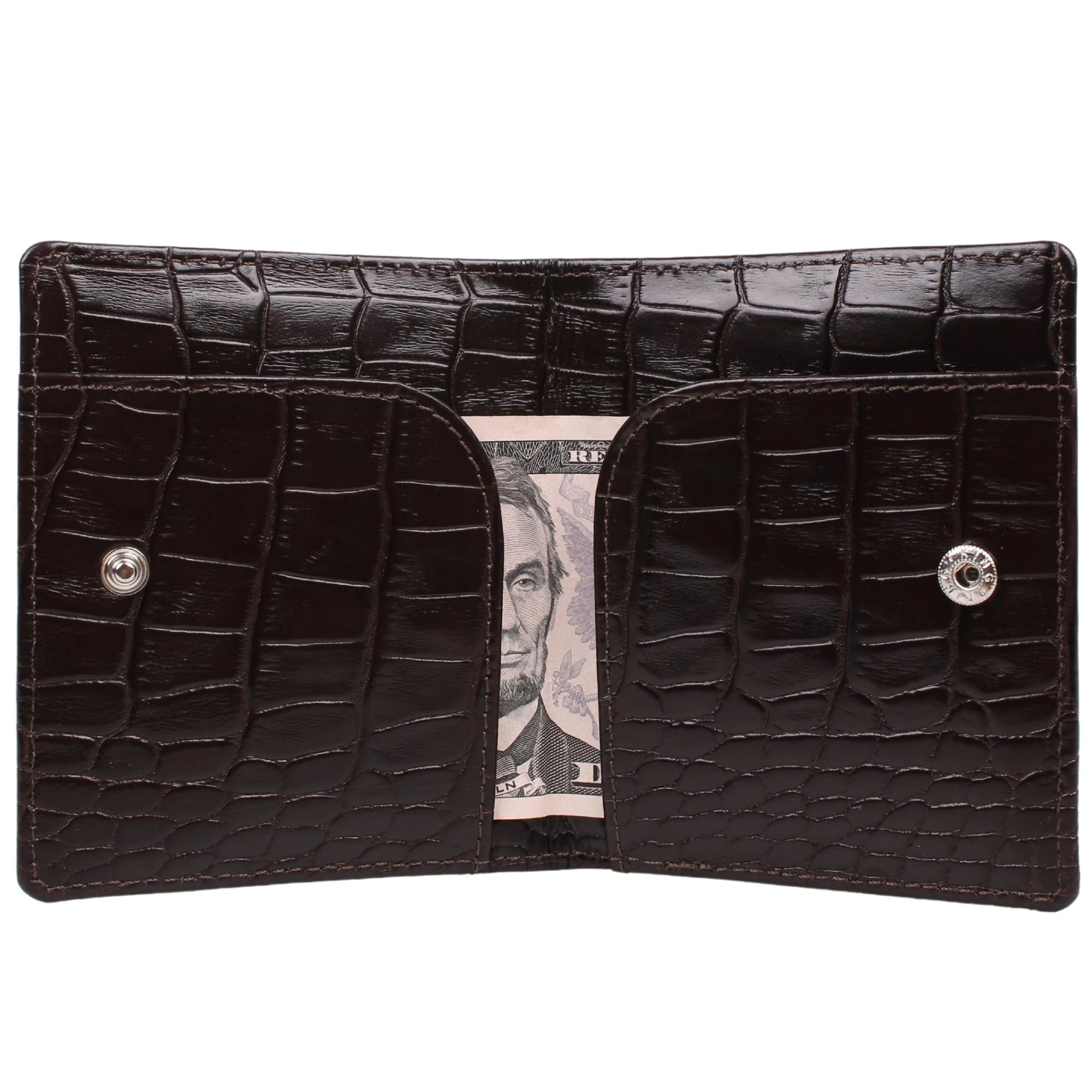 Legend Leather 762 Iguana Kahve Erkek Hakiki Deri Para Bölmeli Kartlık