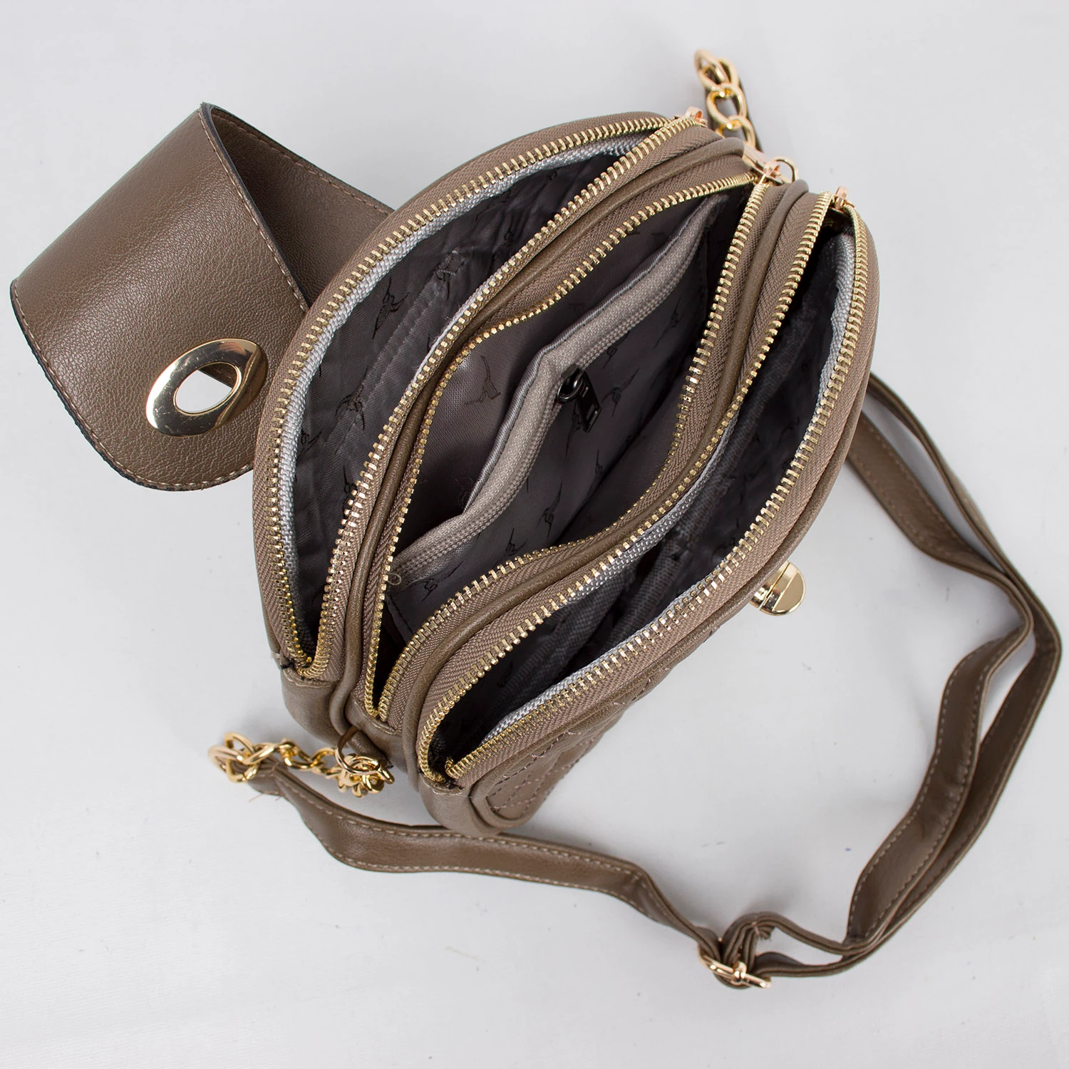 Bagacar 1238 Bayan Çapraz 3 Gözlü Omuz Çantası Kırmızı