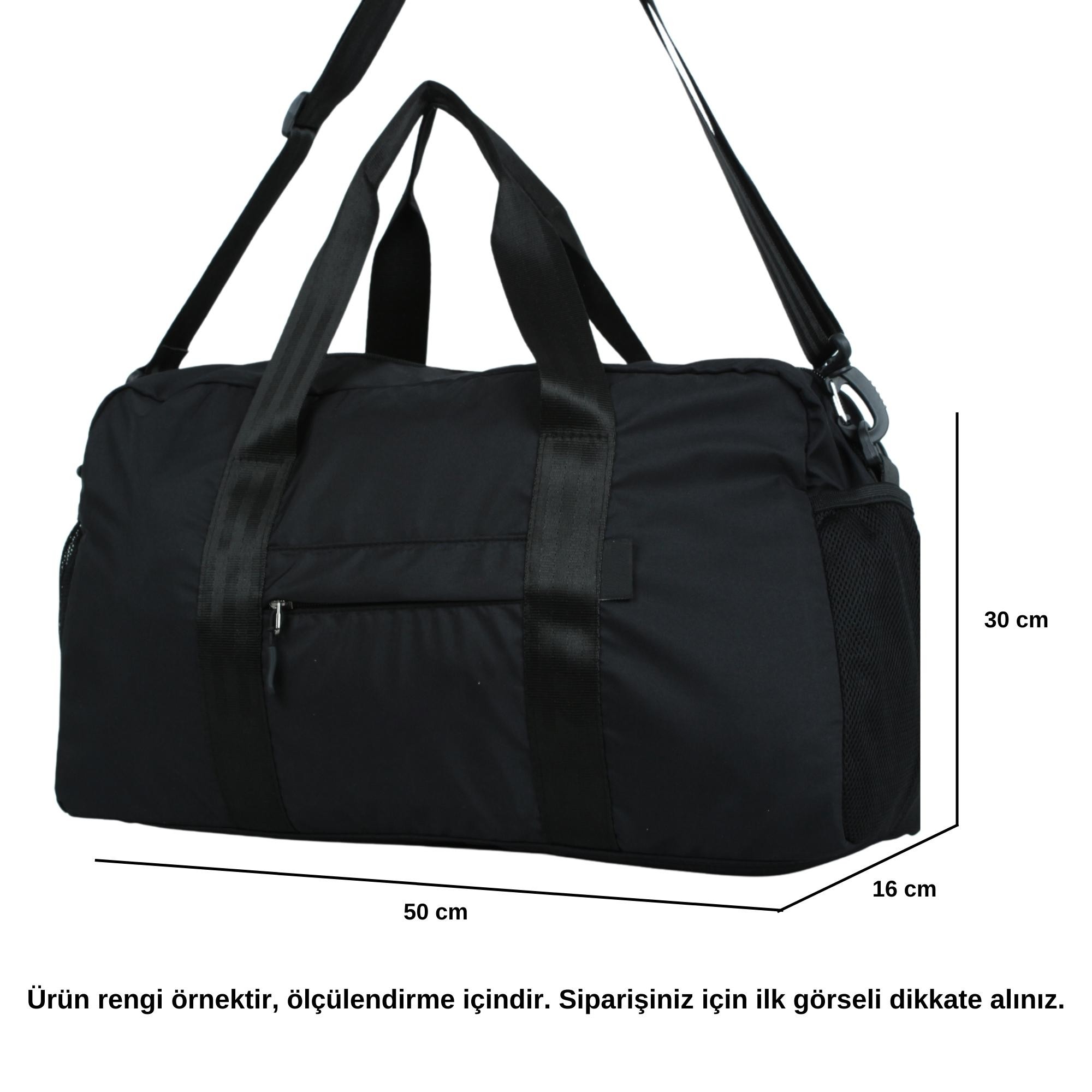 Bagacar 30x50x16 Cm Gri Paraşut Kumaş Plaj Spor ve Seyahat Çantası