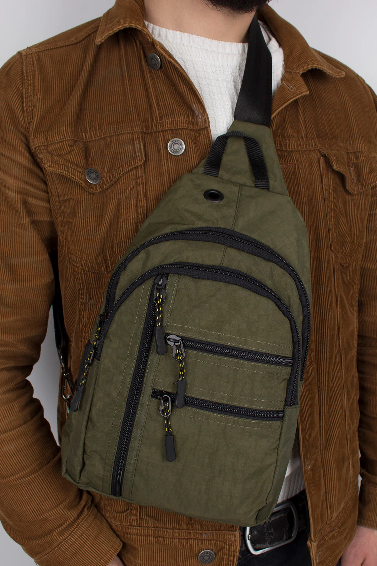 Bagacar 4925 Kulaklık Çıkışlı Body Bag ve Omuz Çantası Haki