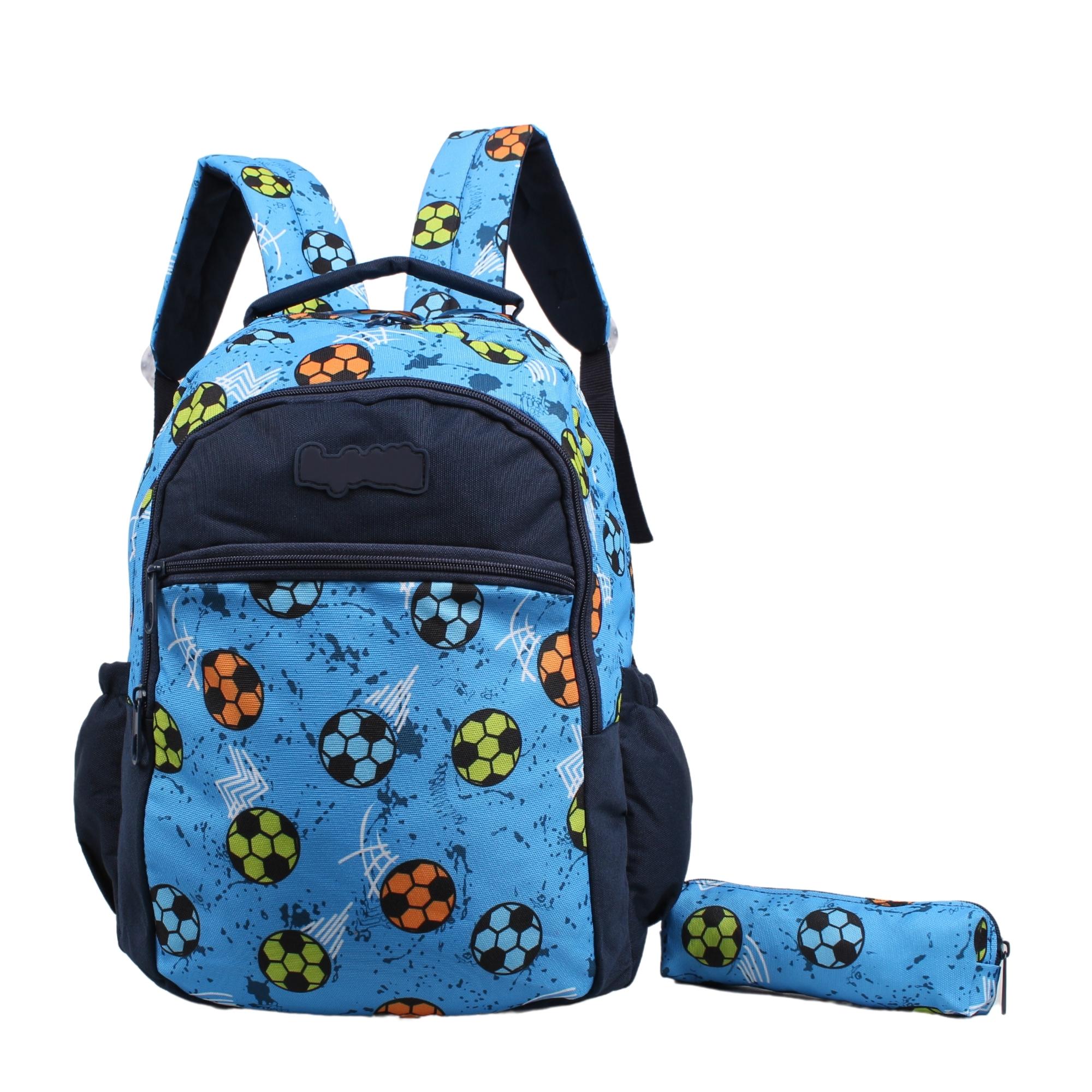 Bagacar Kids Erkek Mavi Futbol Model Kalemlikli Sırt Çantası