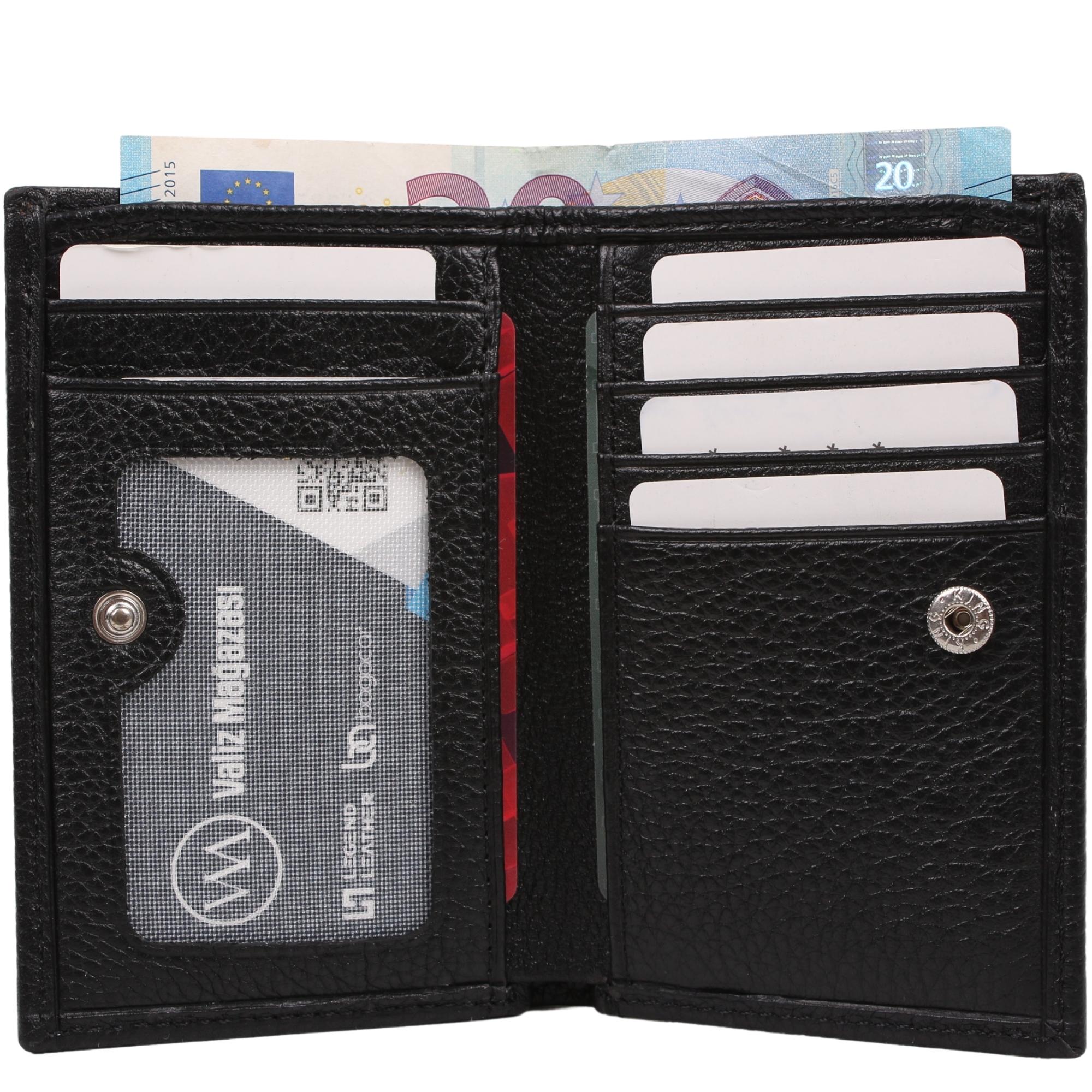 Legend Leather 726 Guti Siyah Erkek Hakiki Deri Para Bölmeli Kartlık