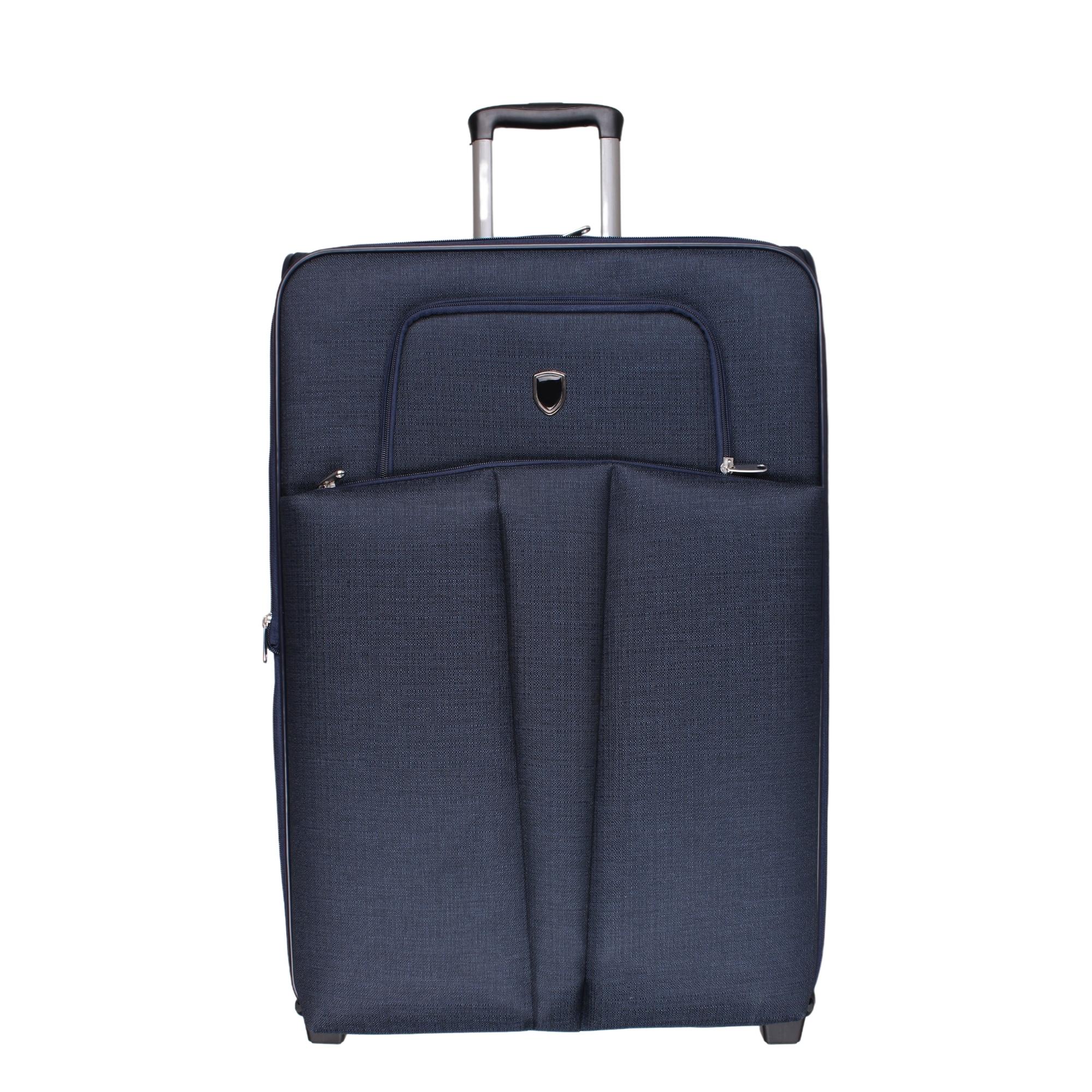 Bagacar CN Lacivert 2 Tekerlekli Kumaş Büyük Boy Körüklü Valiz