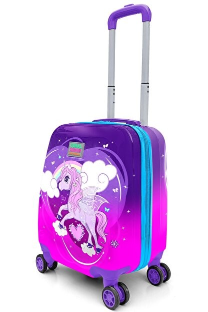 Bagacar Yaygan Kids Mor Pembe Unicorn Desenli Çocuk Valizi 16710