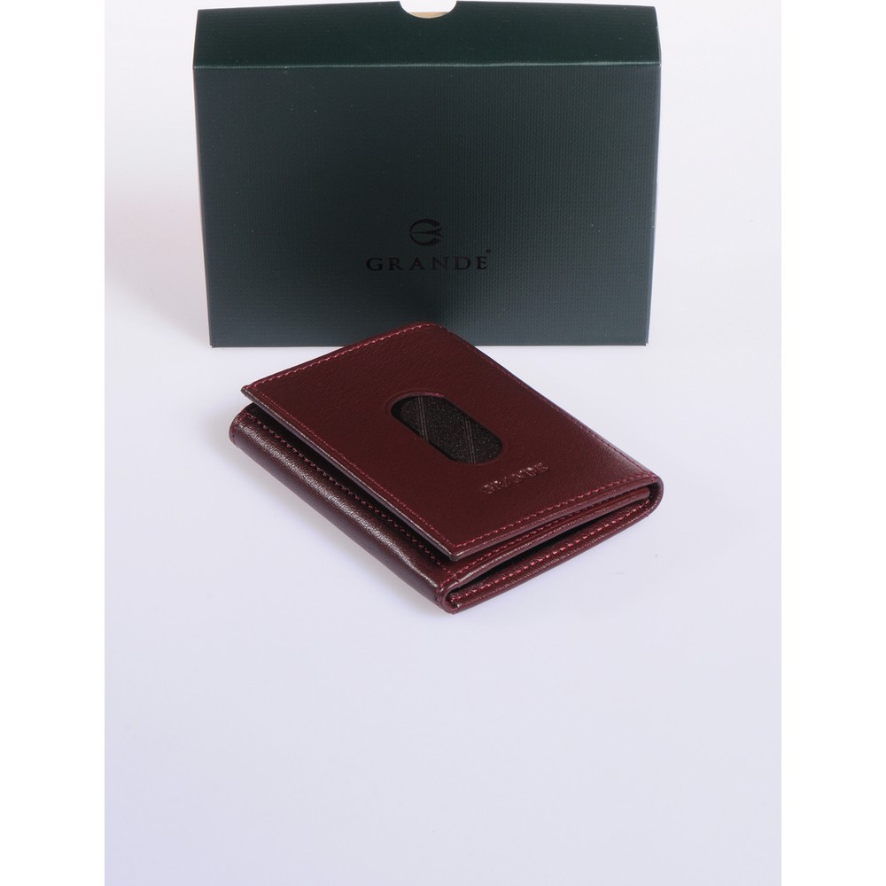 Grande 724 Unisex Hakiki Deri Kartlık Bordo