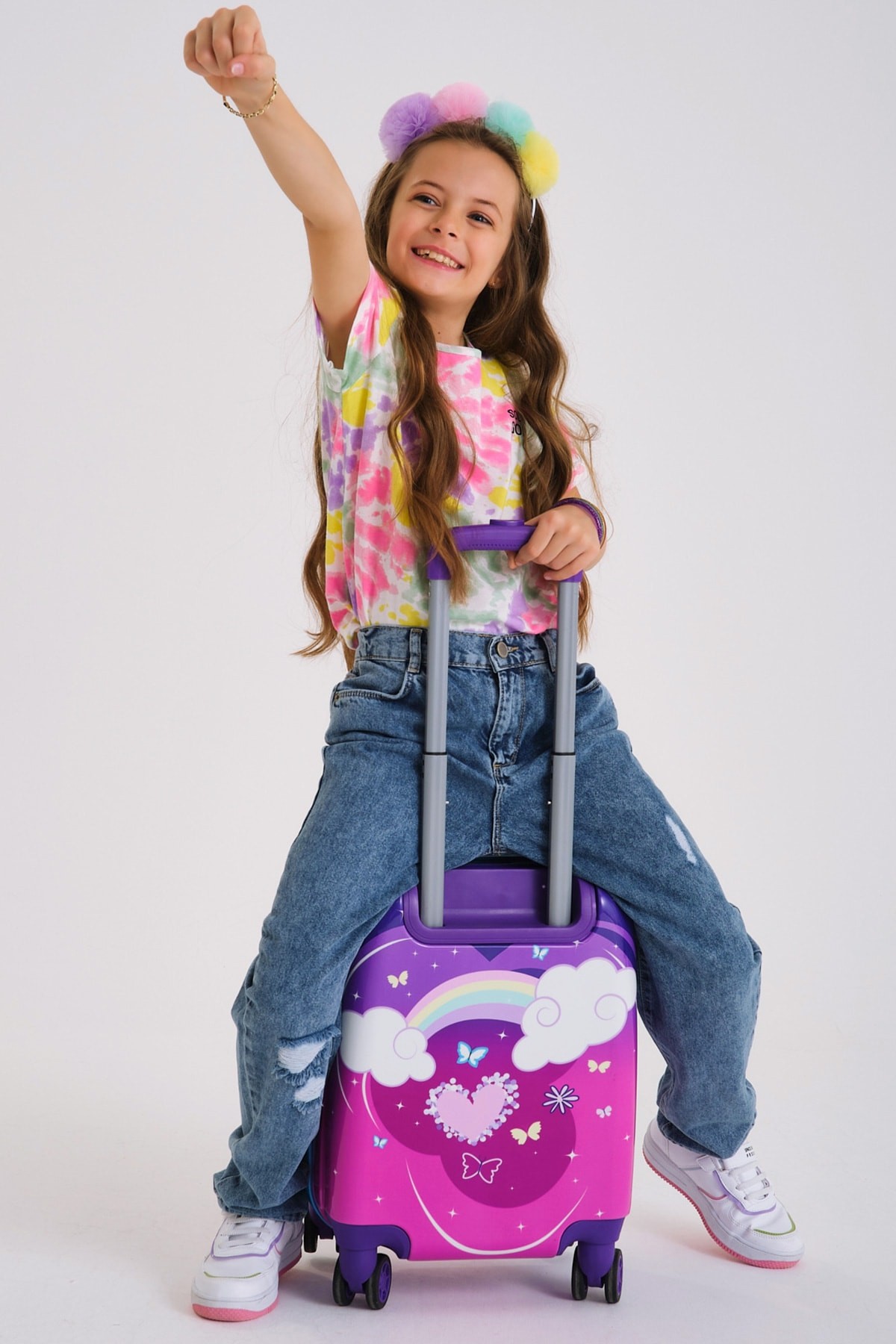 Bagacar Yaygan Kids Mor Pembe Unicorn Desenli Çocuk Valizi 16710