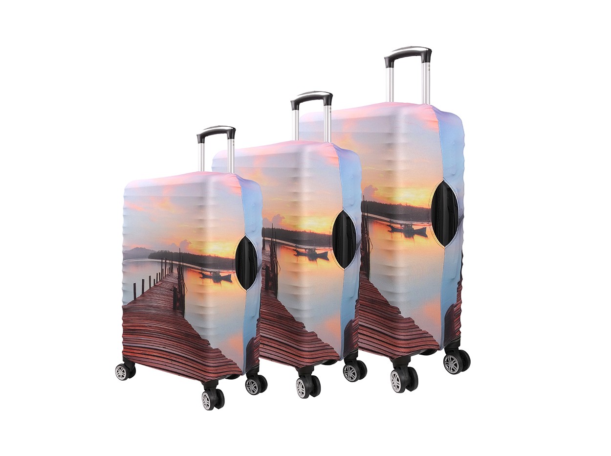 Bagacar İskele 3lü Set Valiz Kılıfı, 3 lü Valiz Kemeri, 3lü Valiz Etiketi