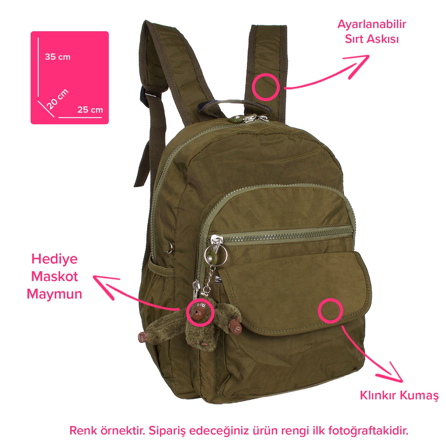 Kenyon 8803 Unisex Klinkır Kumaş Sırt Çantası Kahve