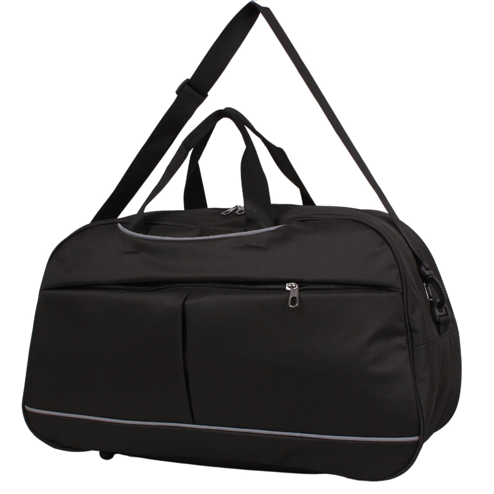 Bagacar 60x35x24 Cm Unisex Siyah Kumaş Plaj Spor ve Seyahat Çantası