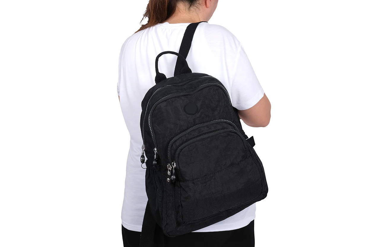 Bagacar Kaliteli Klınkır Hafif Su Geçirmez Kumaş Sırt Çantası Siyah