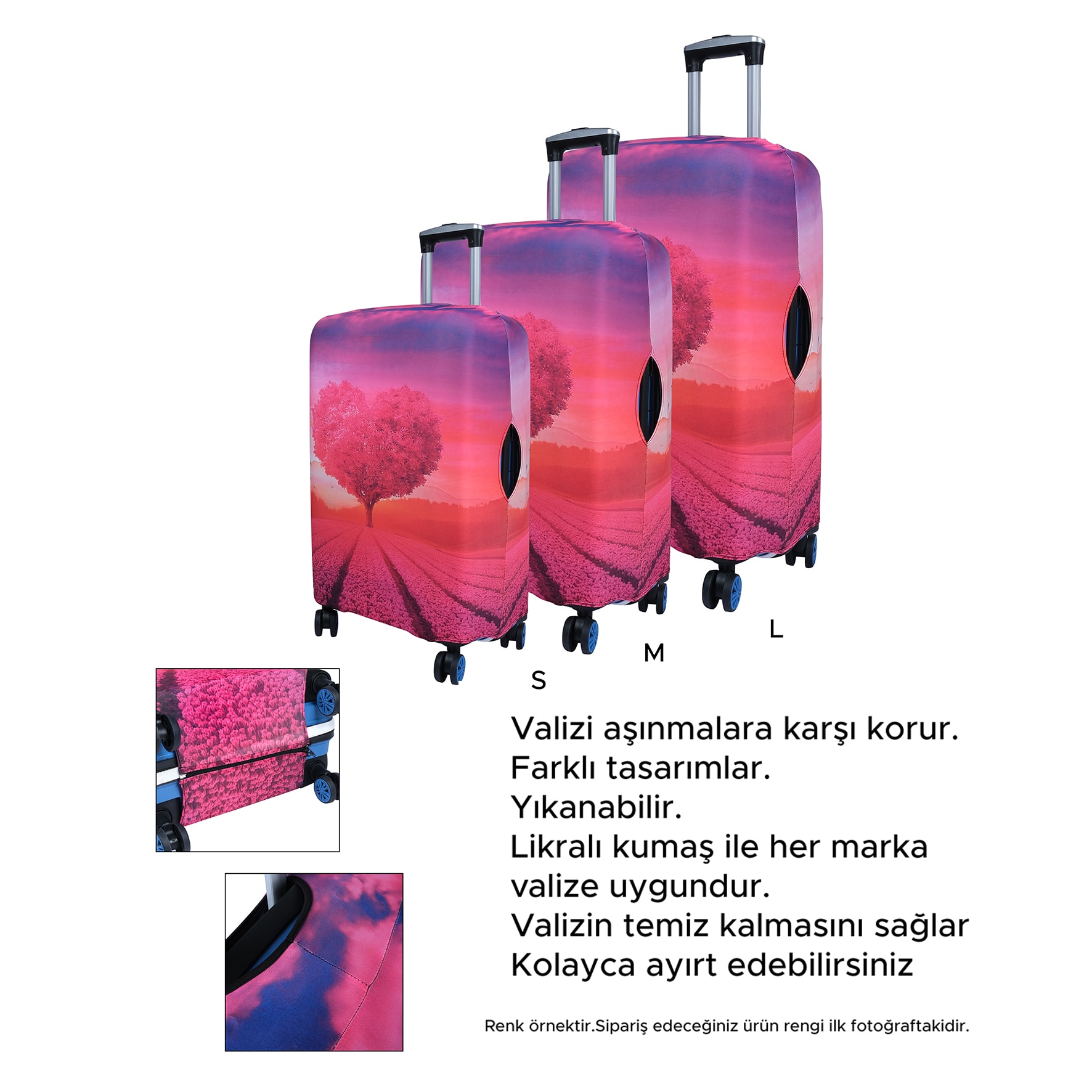 Bagacar Çizgi Orta Boy Valiz için Valiz Kılıfı