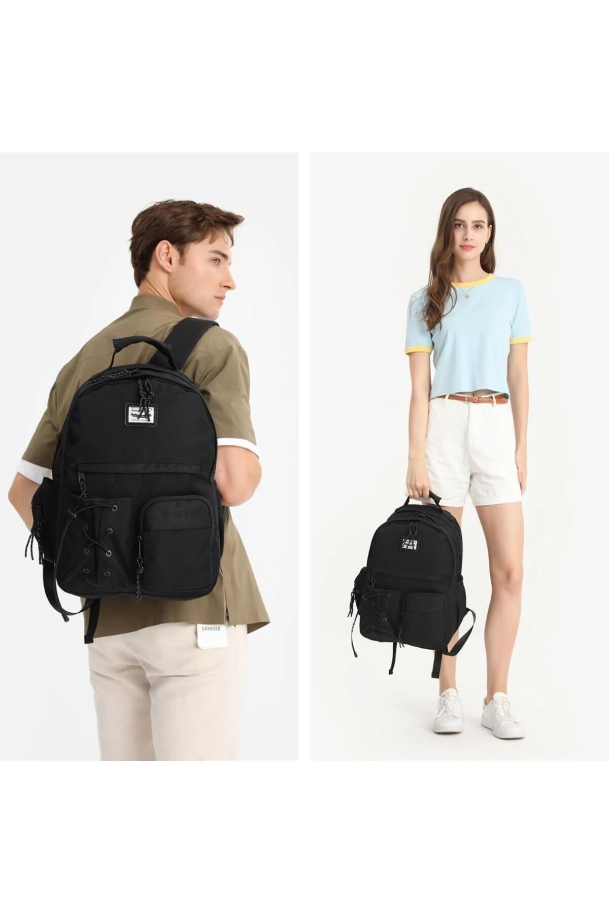 Bagacar Smart Bag 3200 Okul ve Günlük Laptop Bölmeli Sırt Çantası Vizon