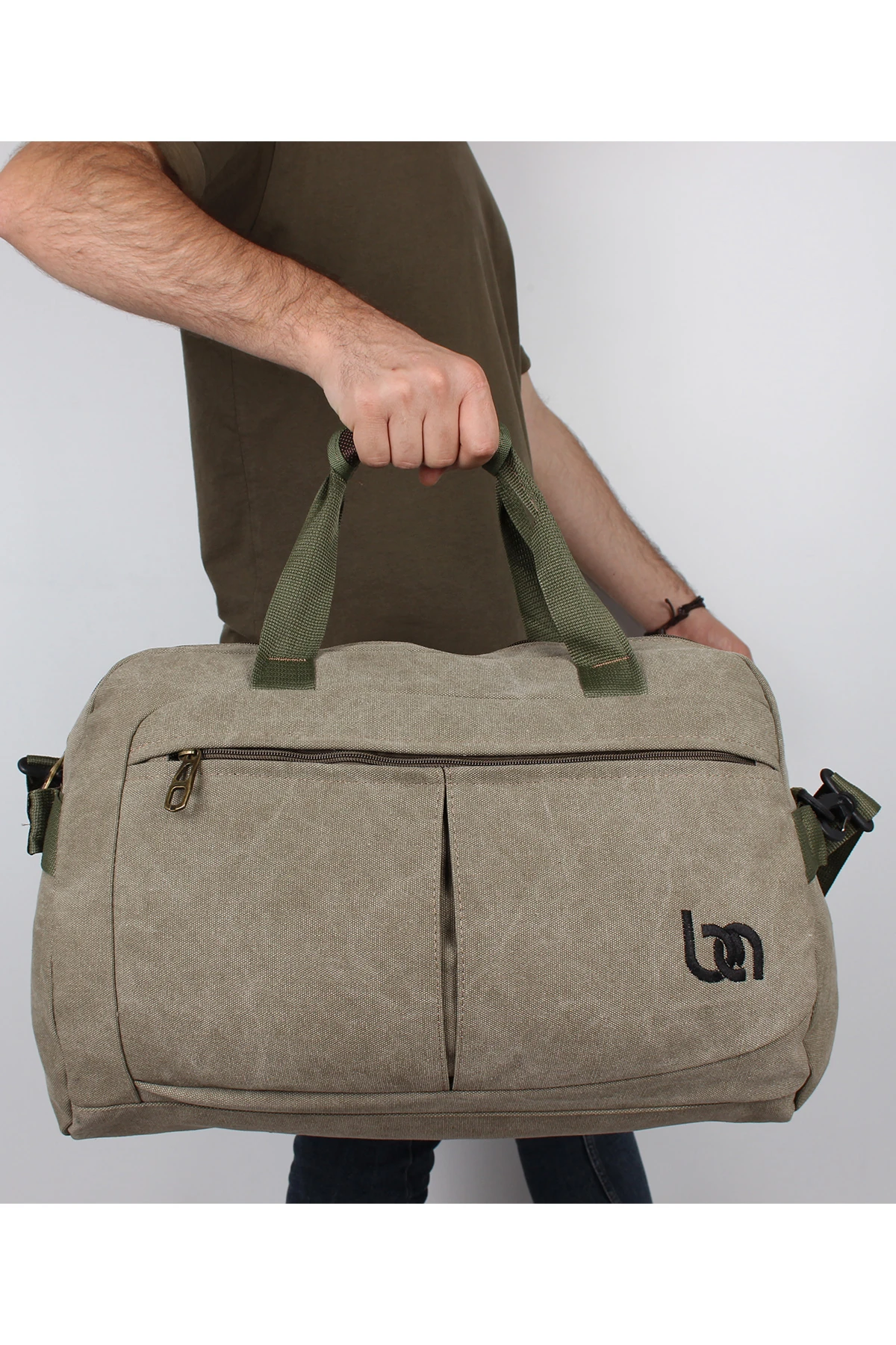 Bagacar Kanvas Haki Büyük Boy Spor ve Seyahat Çantası