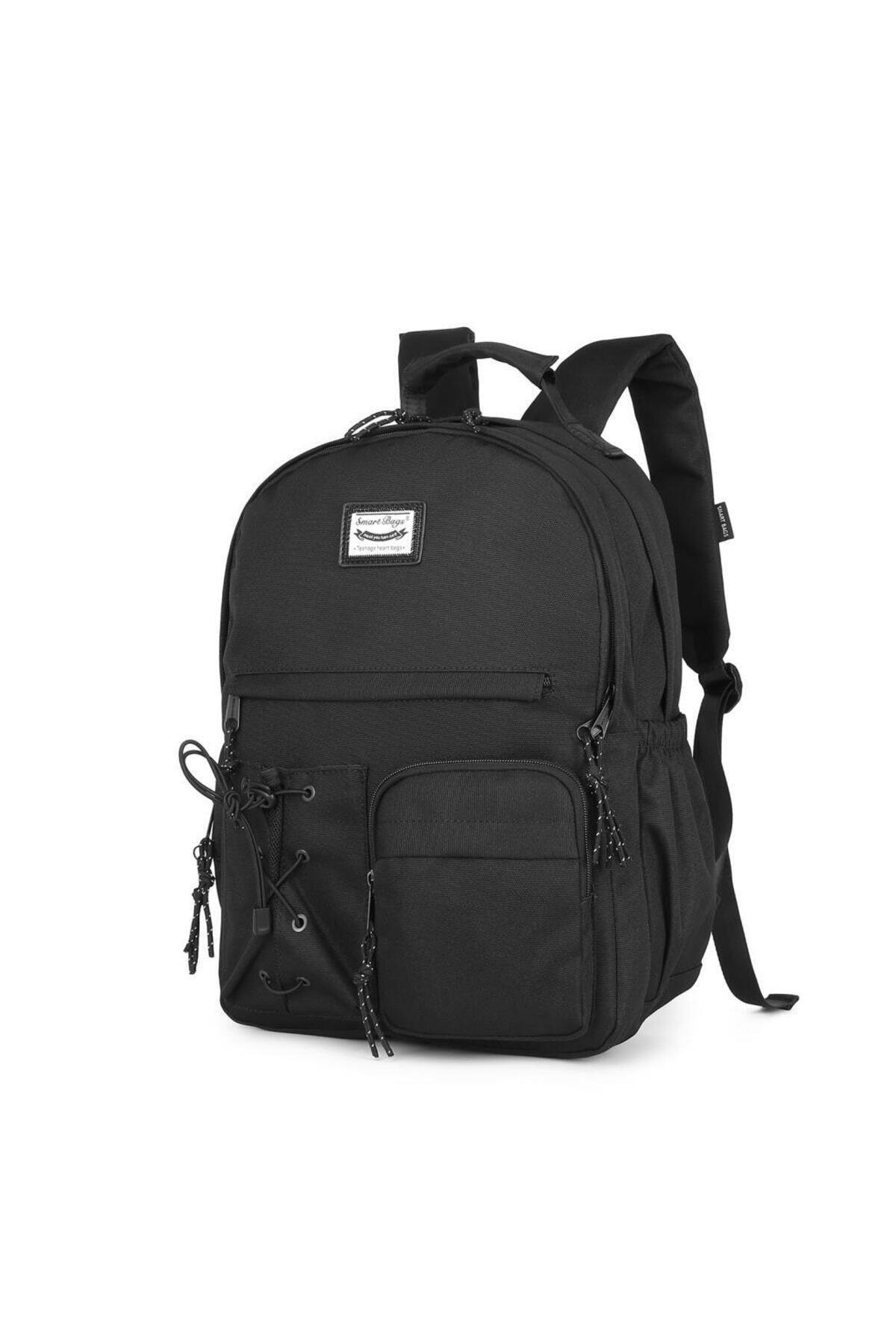 Bagacar Smart Bag 3205 Okul ve Günlük Laptop Bölmeli Sırt Çantası Siyah