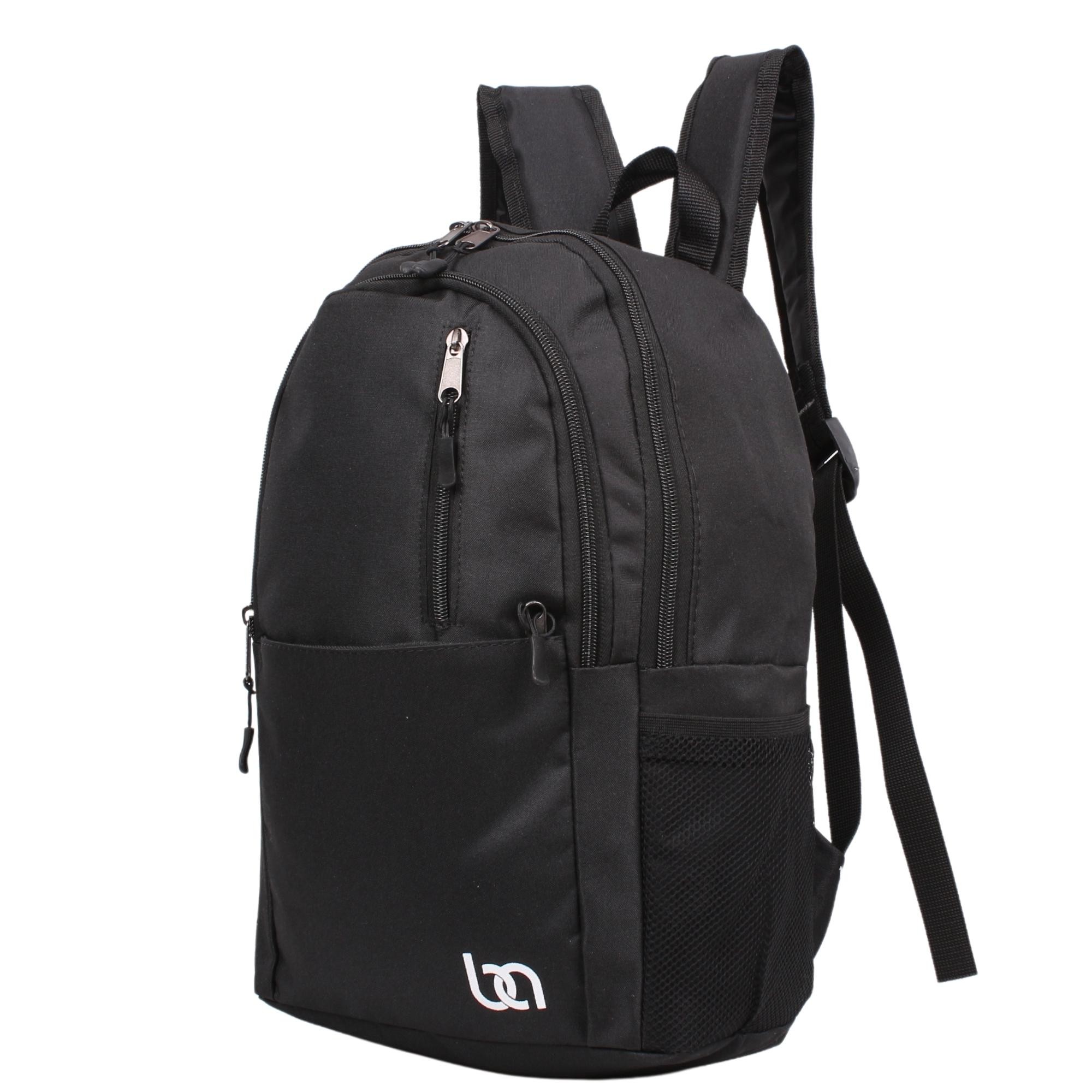 Bagacar Mnt Cepli Siyah Unisex Okul ve Günlük Sırt Çantası