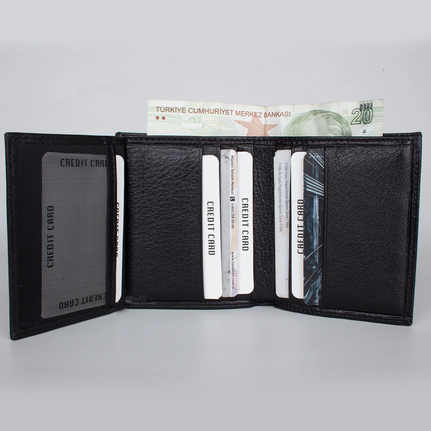 Bagacar 4010 Hakiki Deri Cüzdan Siyah Renk