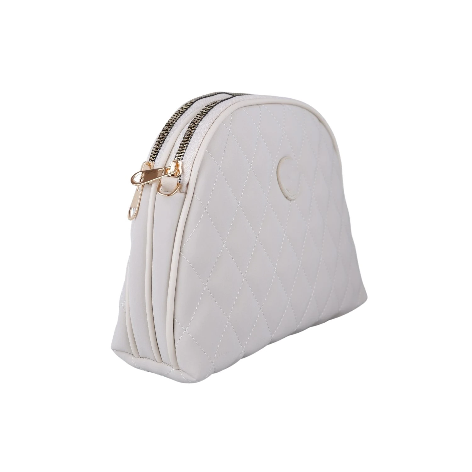 Bagacar Kapitone Şık Bayan Çapraz El ve Omuz Çantası Krem